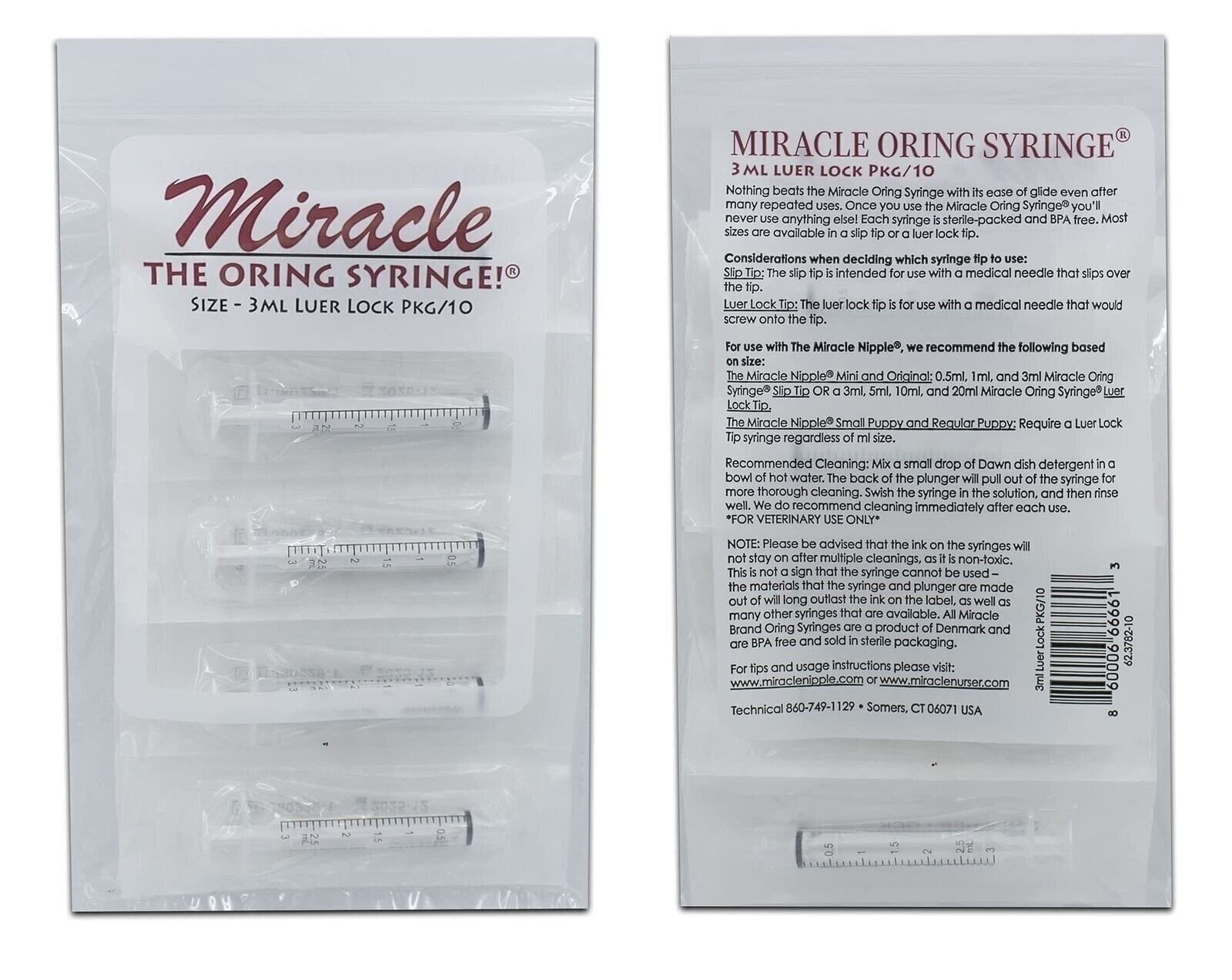 Miracle Oring Syringe- 3 ml Luer Lock Syringe- Package Contains 10 Individual…