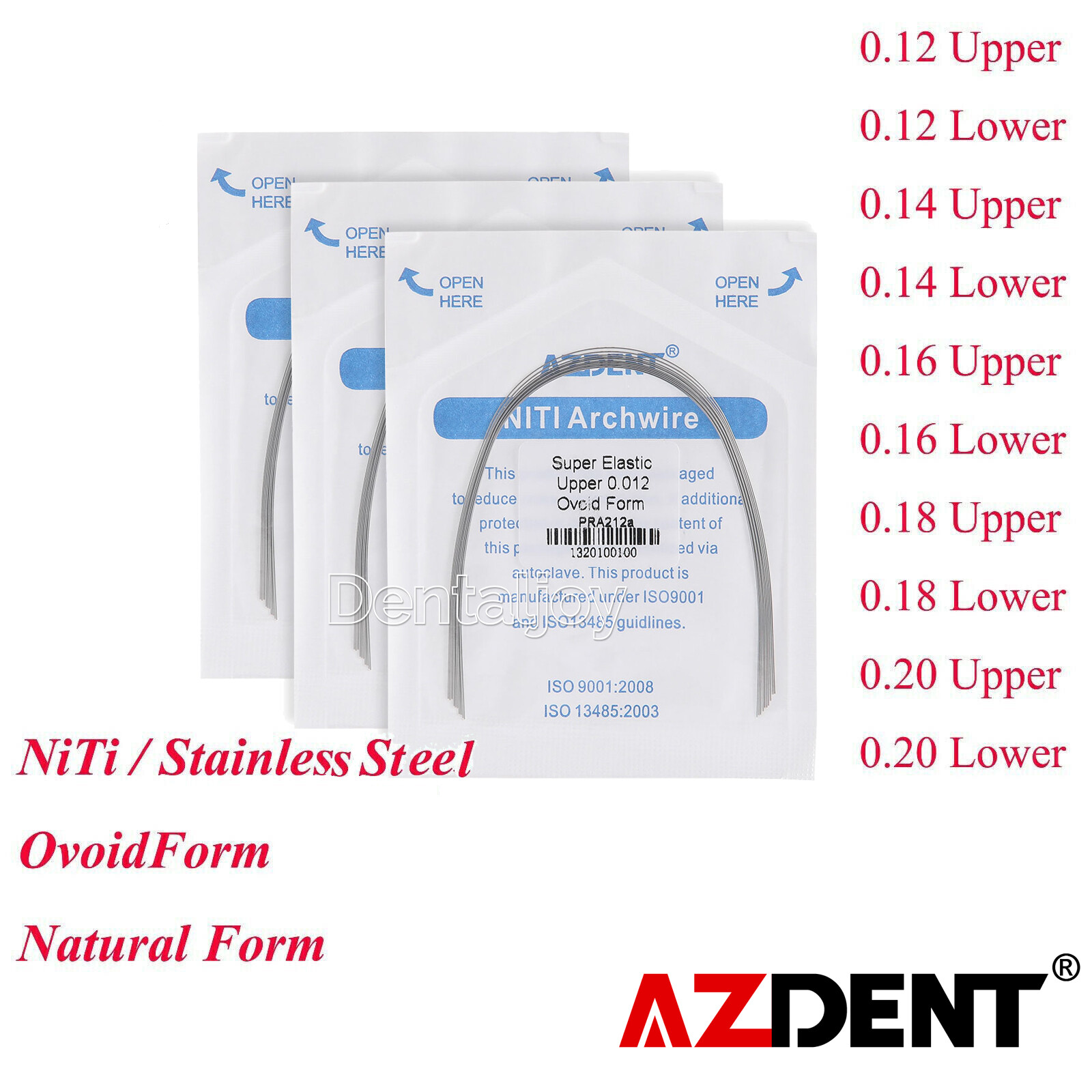 10 Packs X Arcos de Dental Ortodoncia Redondos Niti Arco de Alambre Su Arch Wire