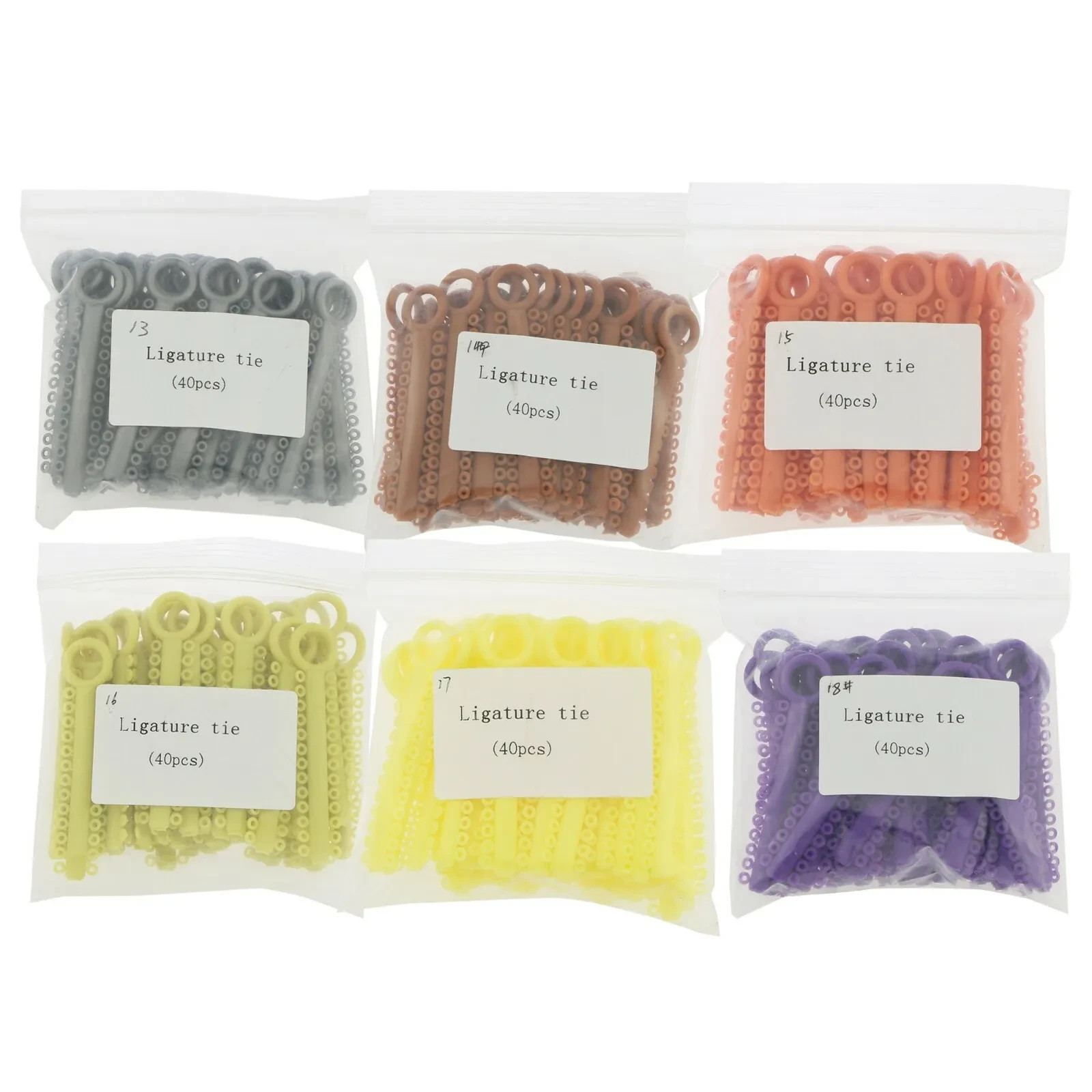 1040Pcs Dental Orthodontic Ligature Ties Elastic Rubber Bands 37 Color To Choice