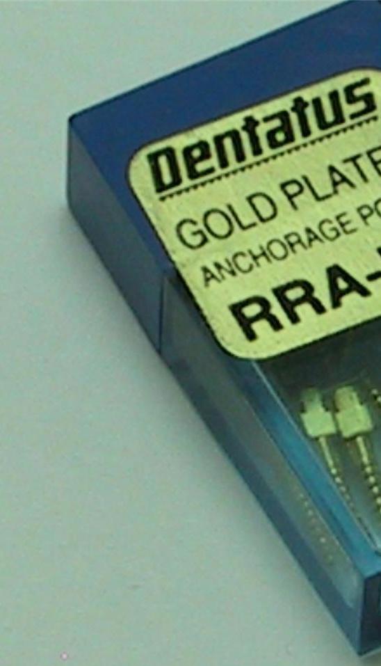 Dentatus Gold Plated Dental Screw Posts S6 Refill 12/box Short Sweden