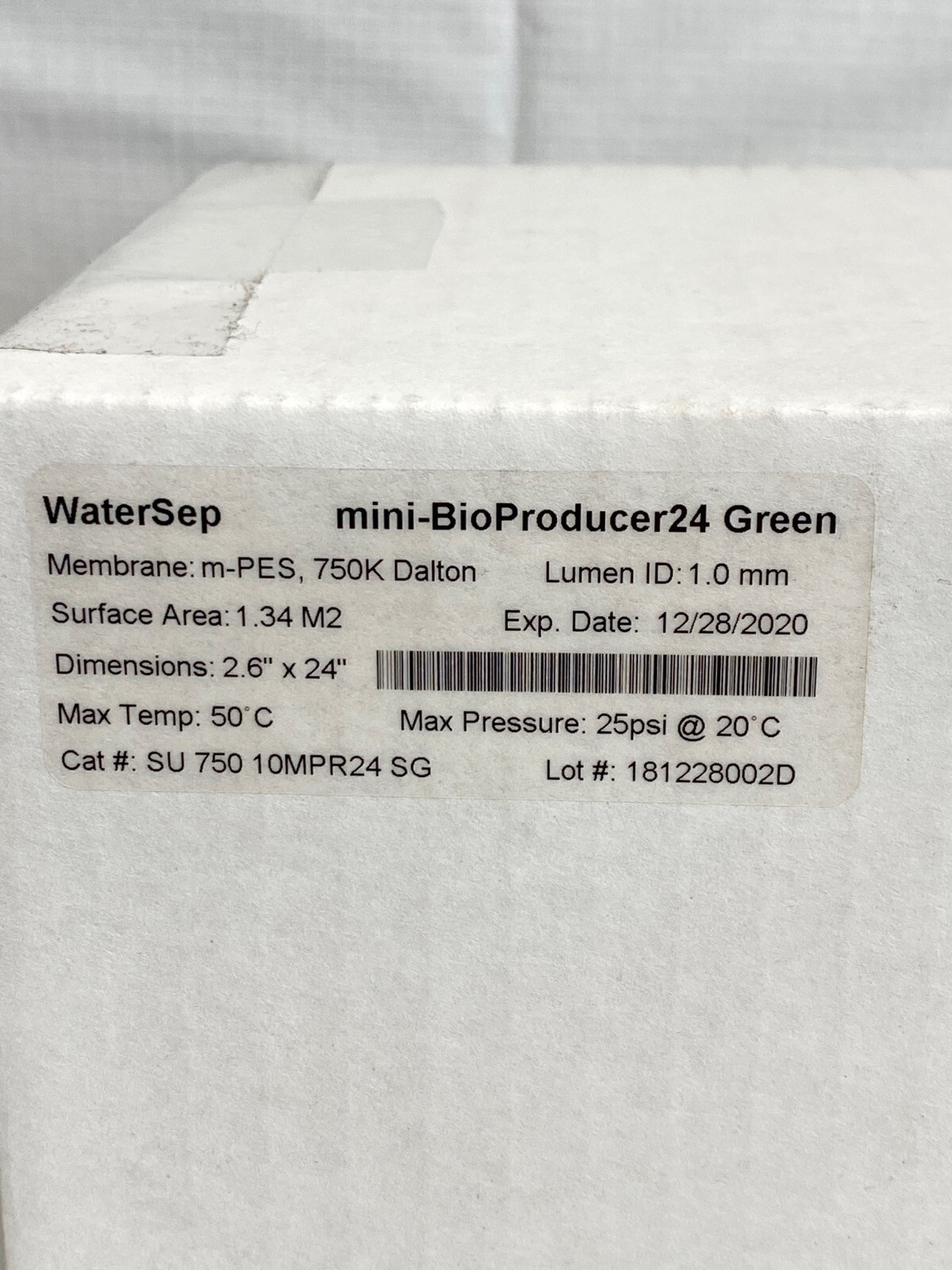 WATERSEP SARTORIUS Mini-BioProducer24 Grn Hollow Fiber Filter SU-750-10MPR24-SG