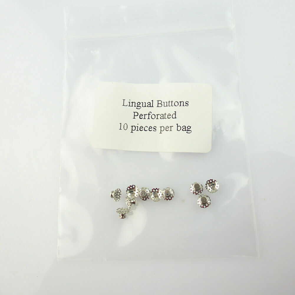 10Pc Dental Orthodontic Lingual Buttons Round MIM Mesh Base Bondable EASYINSMILE