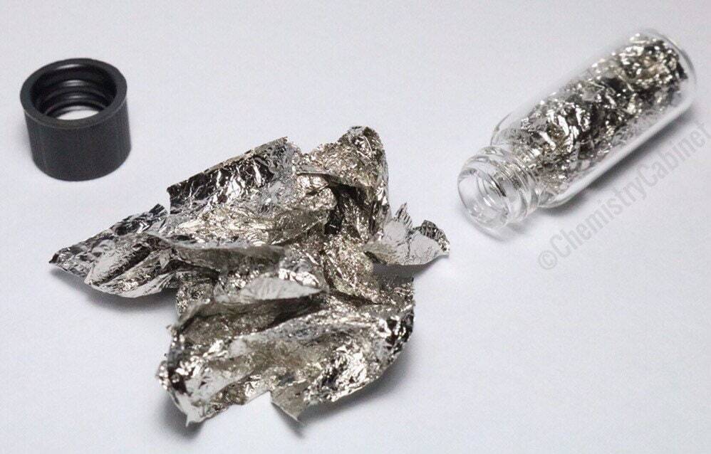 Palladium metal foil 99% pure element 46 pd chemistry sample