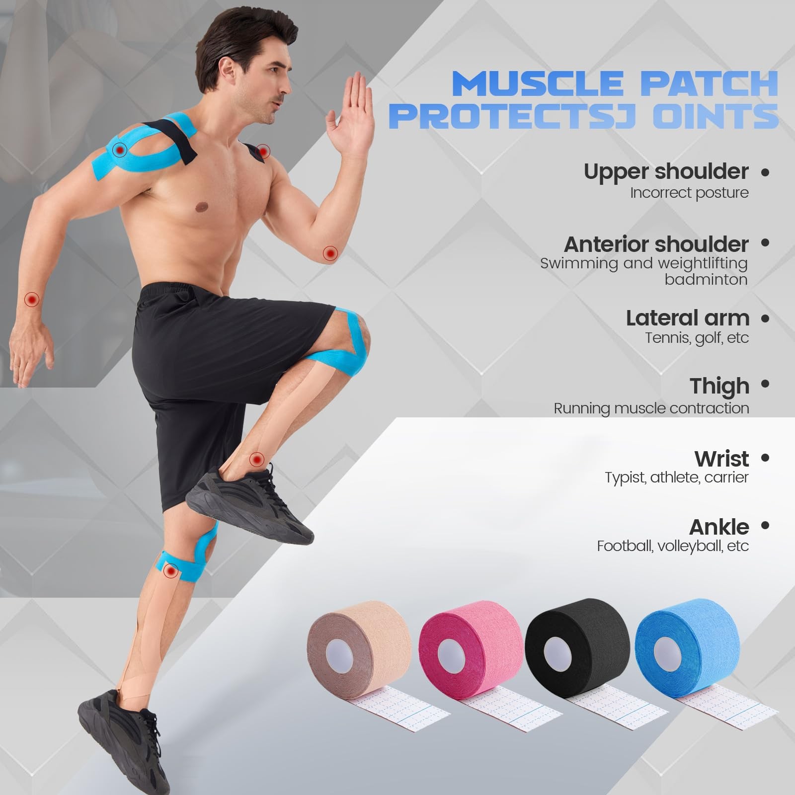 Tape – Waterproof, Breathable, Hypoallergenic – Ideal For Muscle Support And