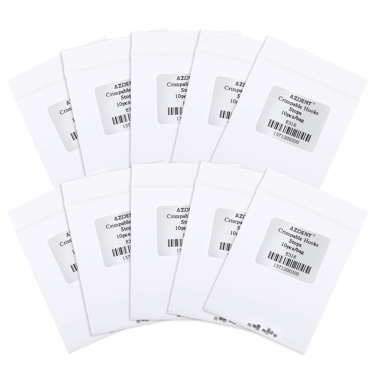 AZDENT Dental Orthodontic Crimpable Hook Stops Stainless Steel for Arch wires