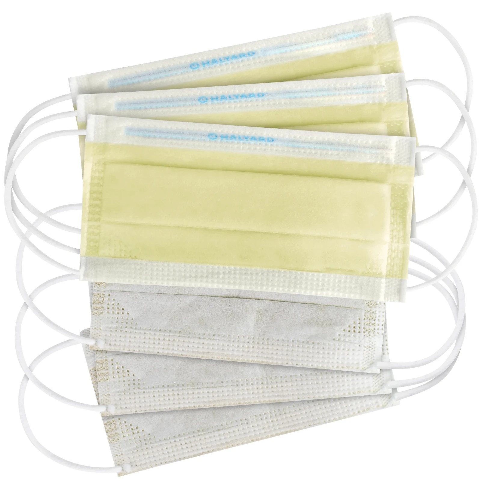 *500-Pieces* Halyard Procedure Face Mask With So Soft Earloop Yellow 47117