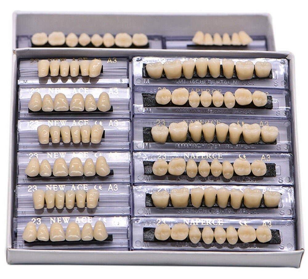 168pcs Acrylic Resin Denture 23#A3 Shade Dental Teeth Upper Lower Full Set Tooth