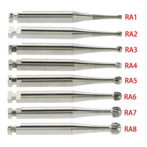 5 Pcs/Box Dental Tungsten Steel Carbide Burs RA1-8 Round For Low Speed Handpiece