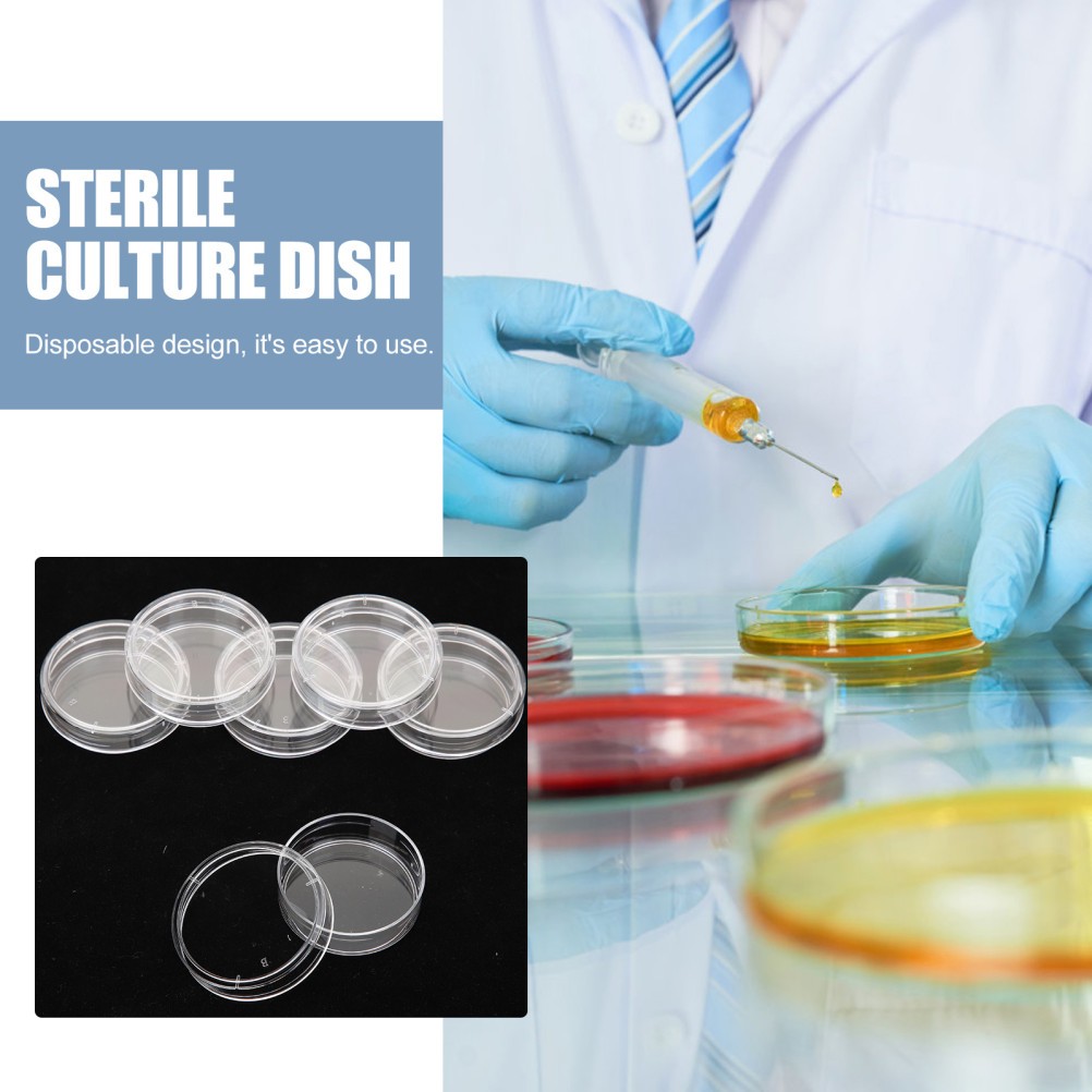 Set of 3 Lab Science Experiment Clear Petri Dishes Autoclavable Tissue Culture