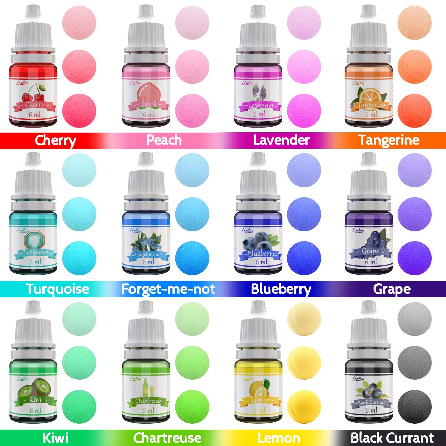 0.20 Fl Oz (Pack of 12), Red, Pink, Violet, Orange, Teal, Lake Blue, Navy,…