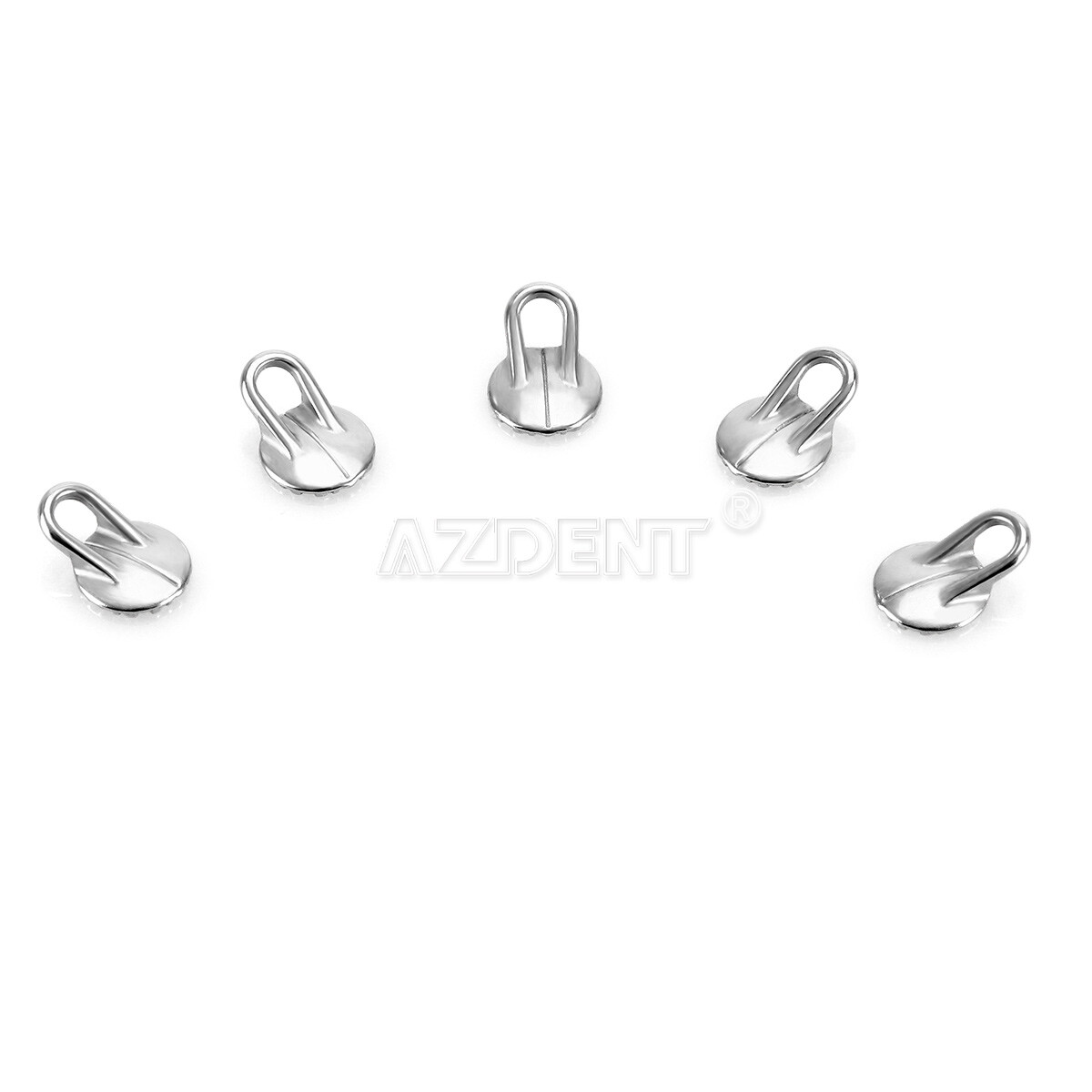 10pcs AZDENT Orthodontic Lingual Buttons Round Base Bondable MIM Traction Hooks