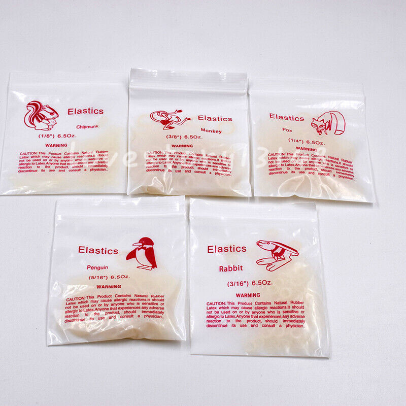 Dental Orthodontic Rubber Bands Elastics Latex Braces 3.5/4.5/6.5Oz 100x/Bag