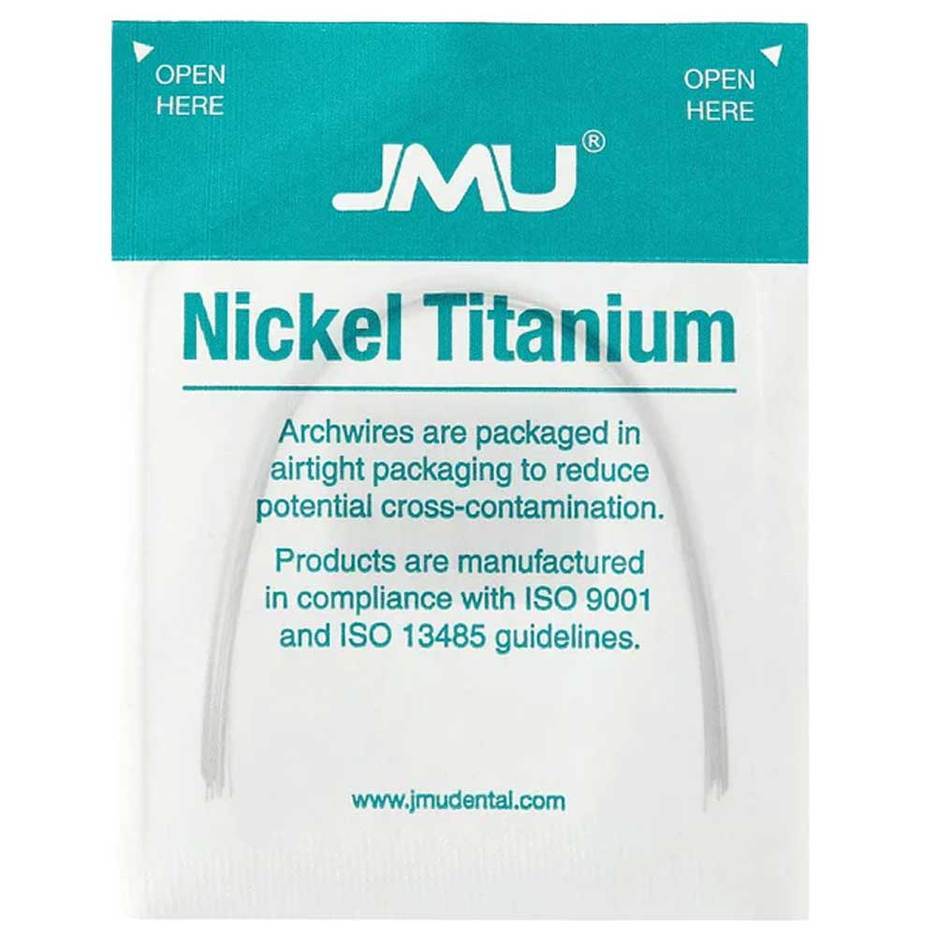 JMU Nickel Titanium Alloy Archwire, Round, .014″ Lower, 10/Pk