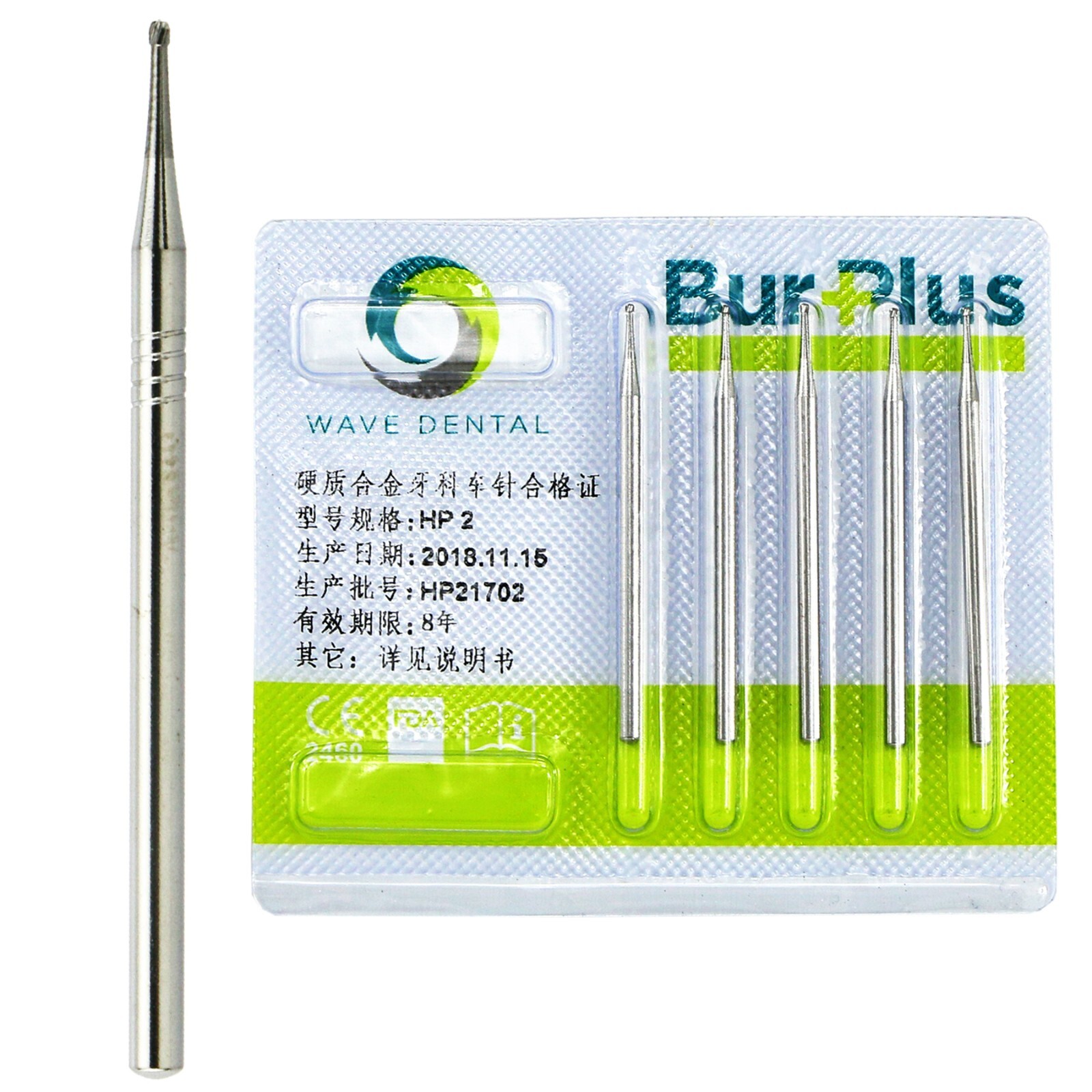 10Pcs Wave Dental Carbide Bur HP For Low Speed Round Straight HP 1 2 3 4 5 6 7 8