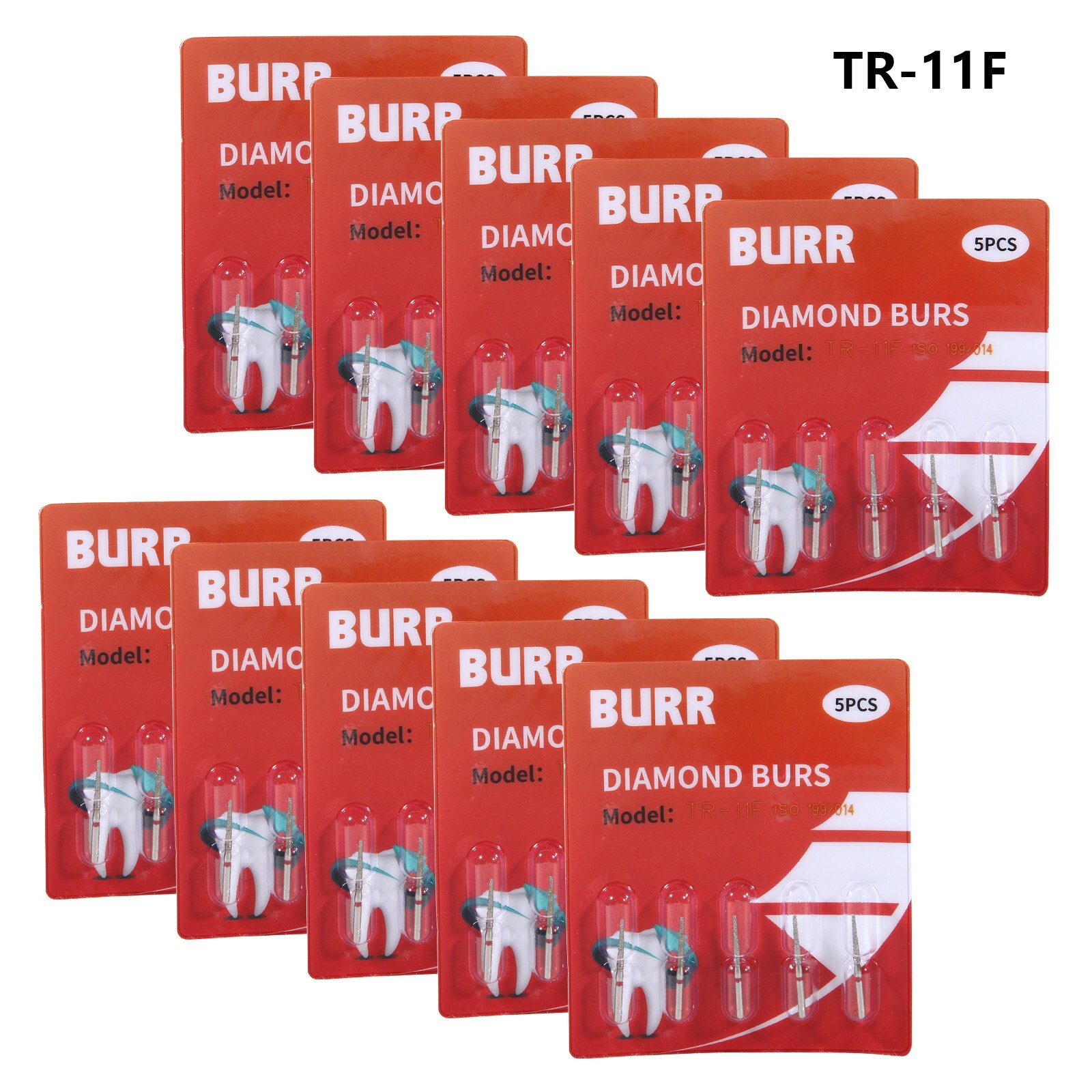 50pcs Dental Turbine Taper Diamond Burs TR for High Speed Handpiece 5Pc/Pack SA