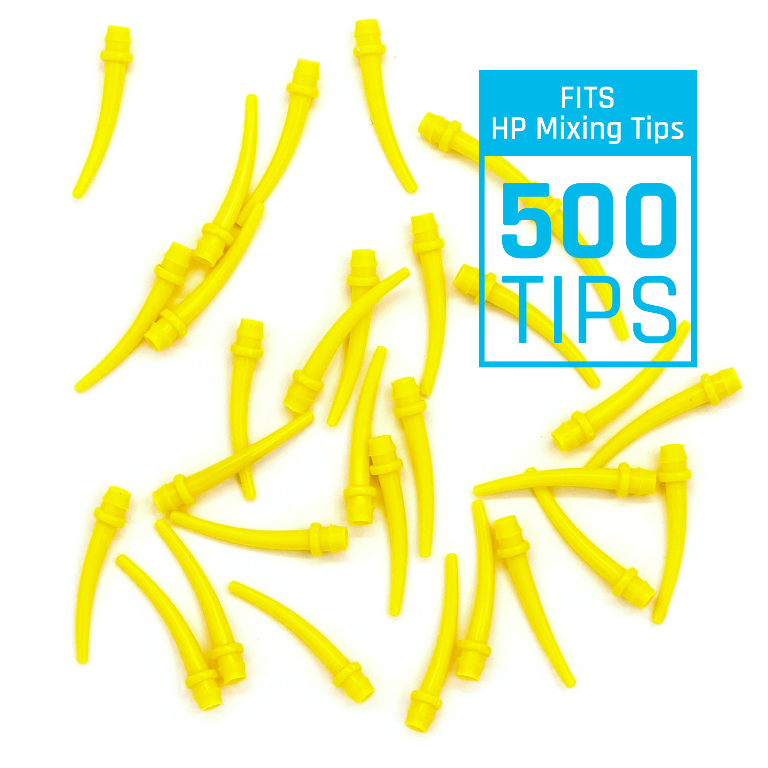 500 Pcs Dental Impression Disposable Intraoral Mixing Tip Disposable Tube Yellow