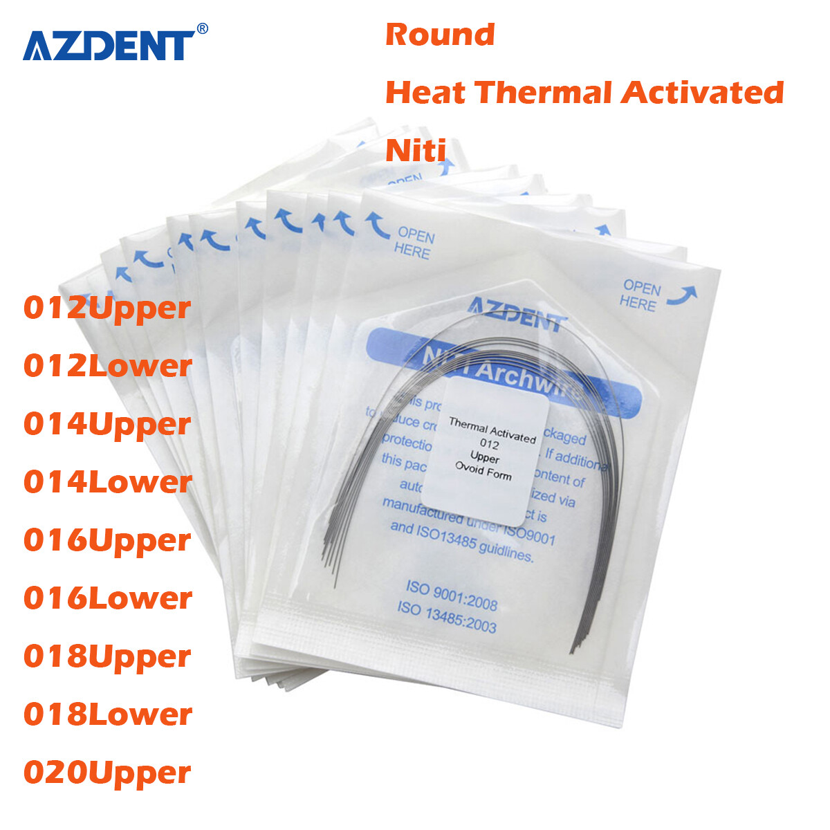 Dental Orthodontic Niti Heat Thermal Activated Arch Wires Oval Round All Size
