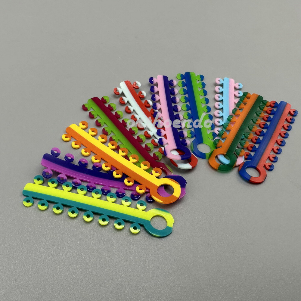 Dental Ortho Ligature Ties Elastic Rubber Bands for Bracket Brace Assorted Color