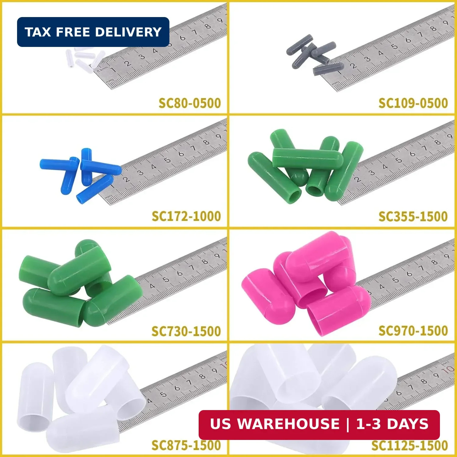 80Pcs Silicone Rubber Tapered Stopper Plug and Protective End Cap Assortment Kit