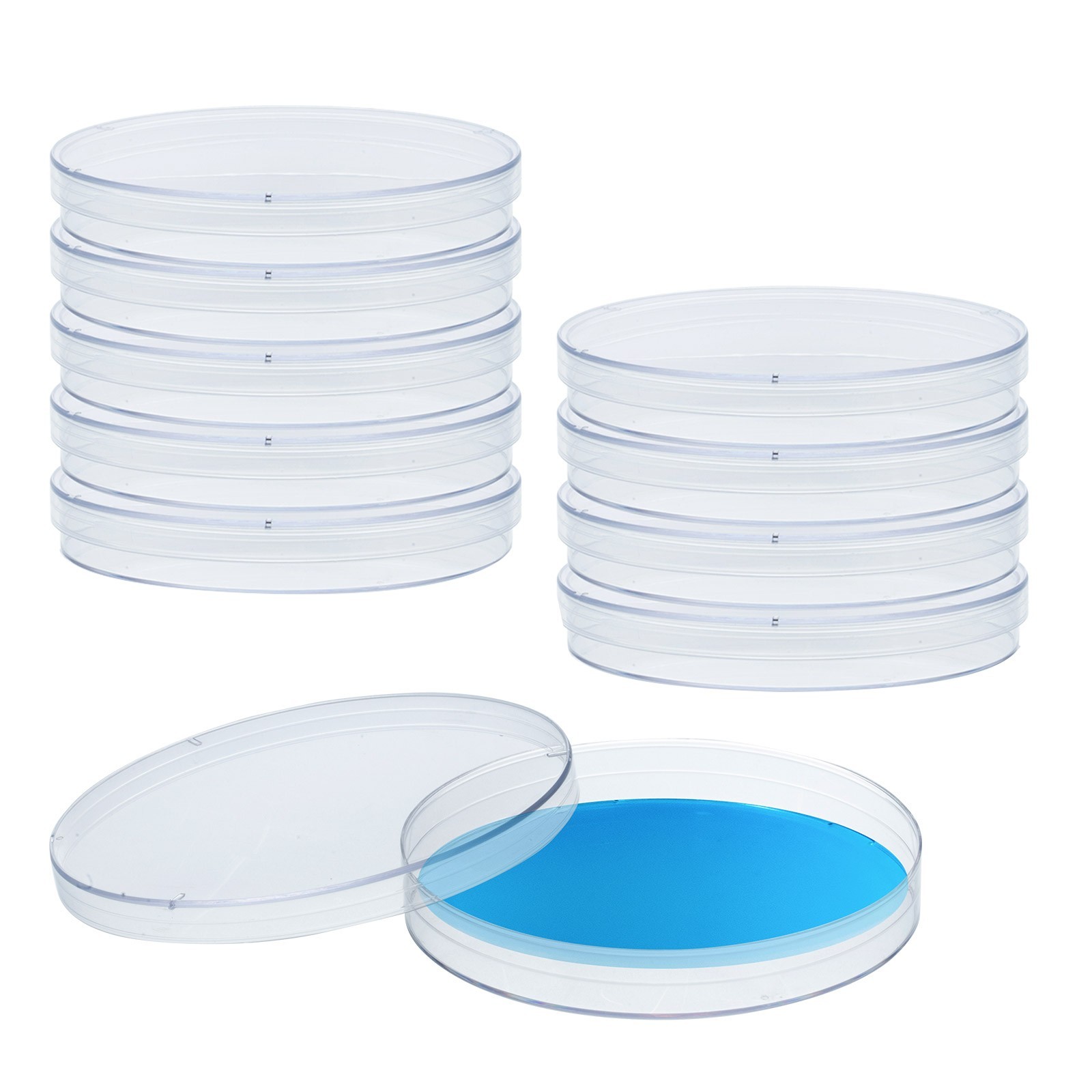 Biologix Plastic Petri Dishes with Lids, Sterile Culture Plates for Science Lab