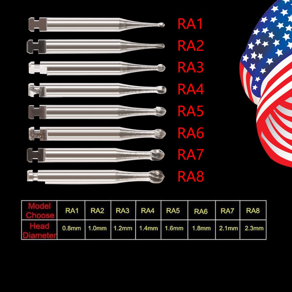 Carbide Round Latch Burs Surgical Burs RA Slow Speed Long 22.5mm Dental