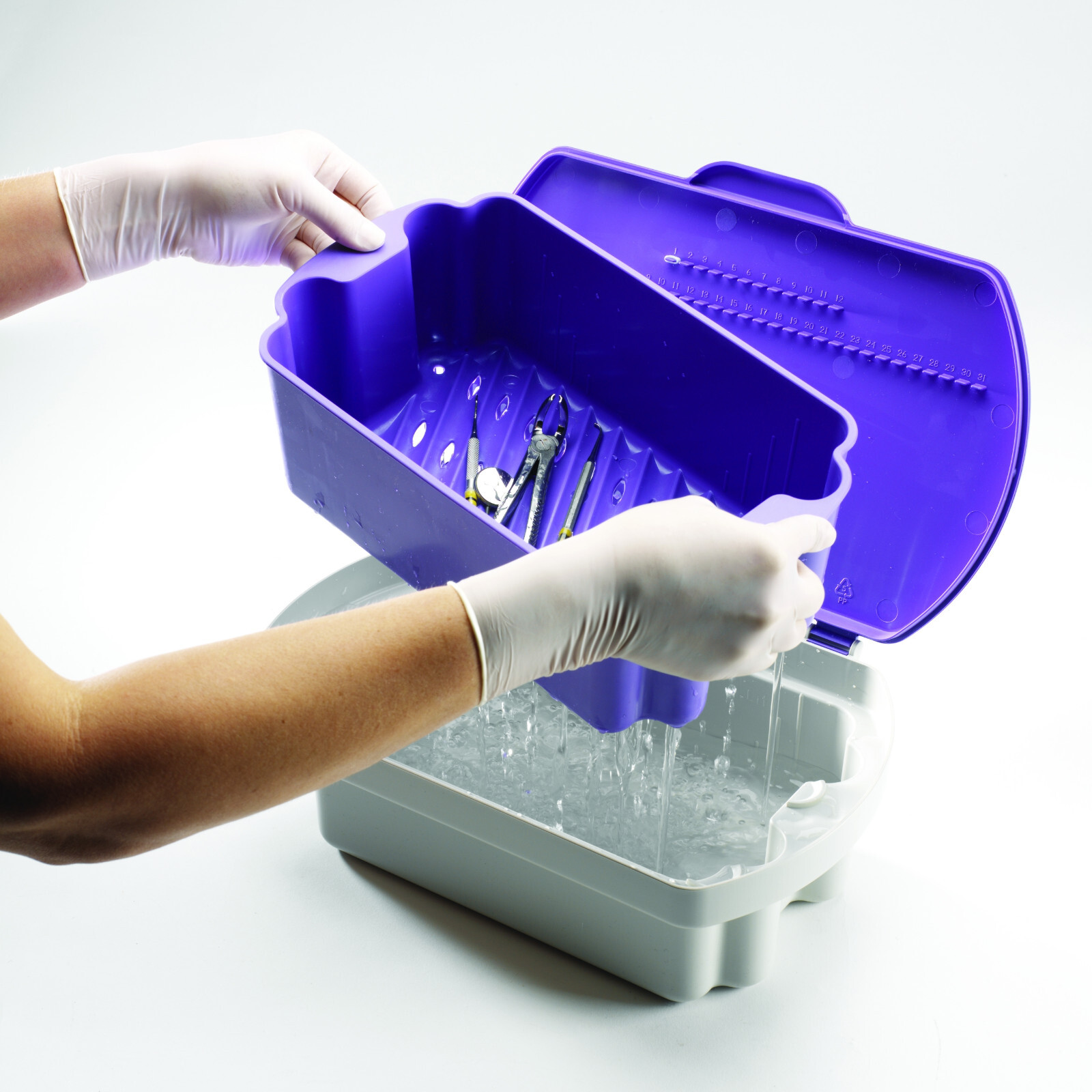 Gray* Germicide Tray for the Cold Sterilization of Dental, Tattoo, Steri-Soaker
