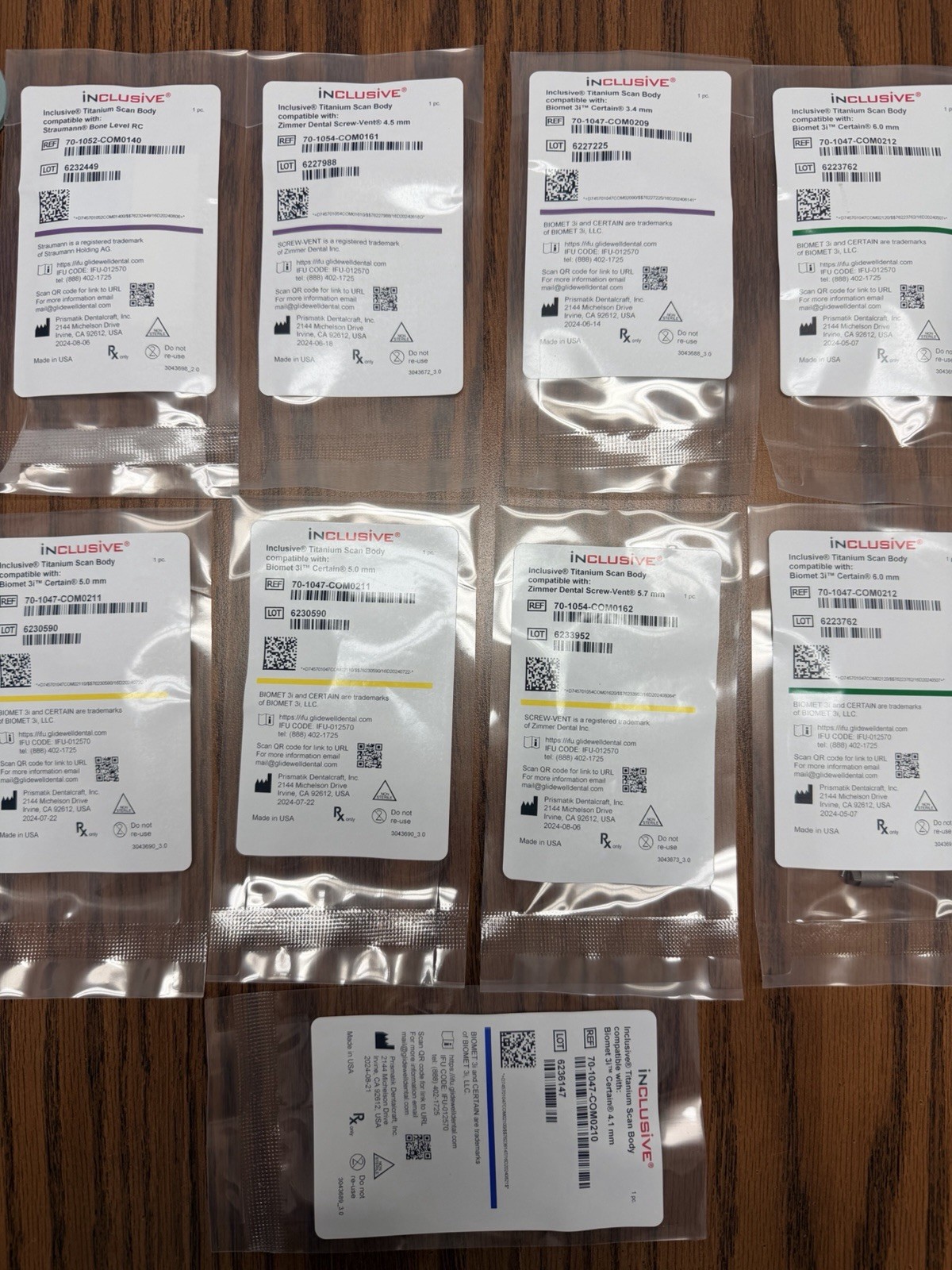 Lot of 9 Transfer Impression Coping Scan Body inclusive