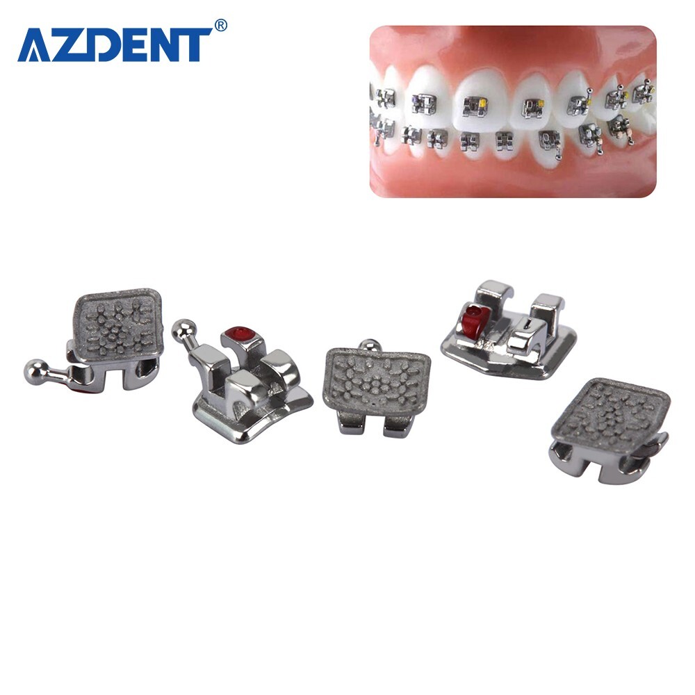 10 Packs AZDENT Dental Orthodontic Bracket Monoblock MIM Mini Roth.022 345 Hooks