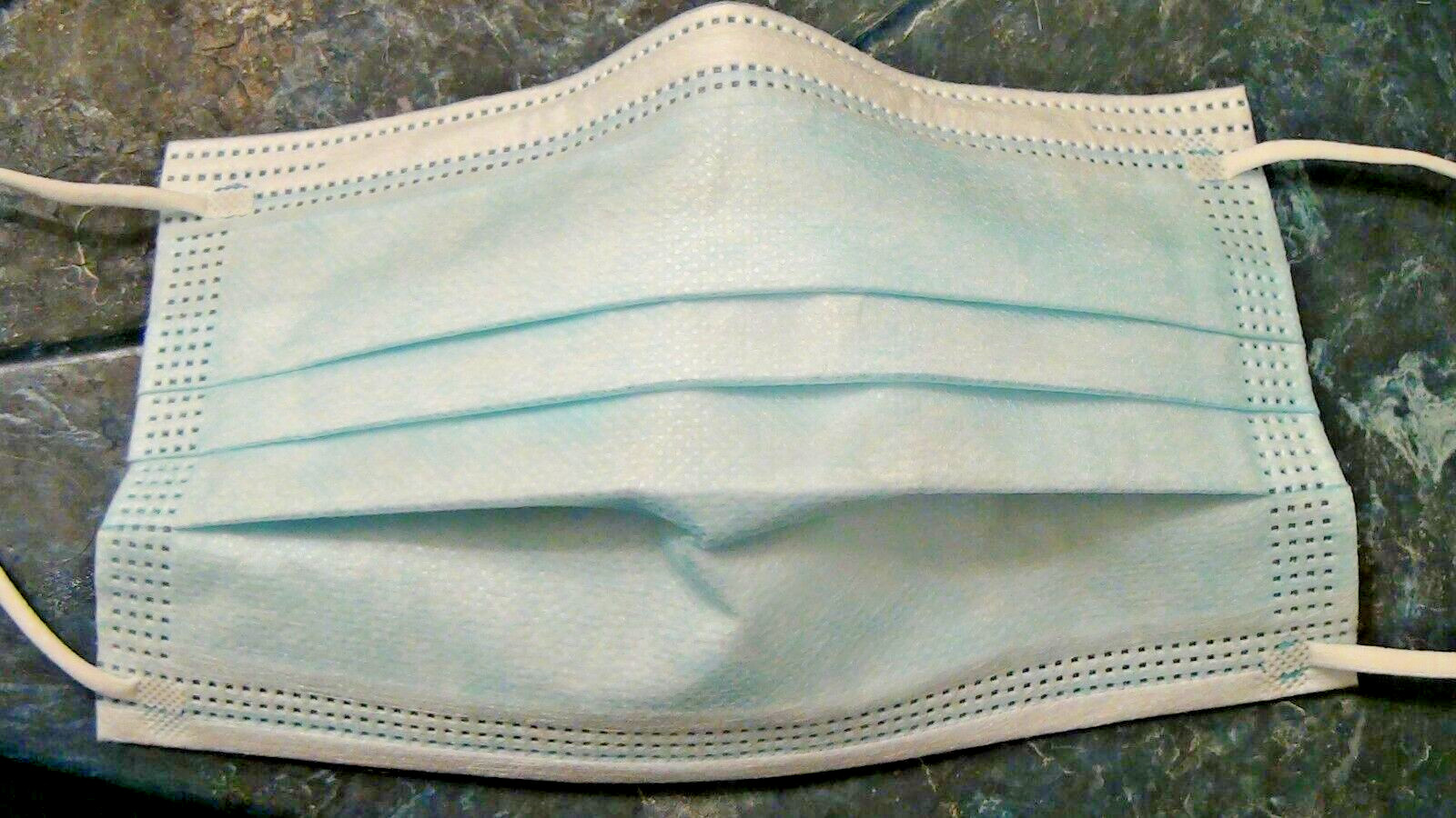 50 Pcs Sealed Disposable 3 Ply Medical Ear-Loop Face Masks ASTM L-1 Blue RFE 98%