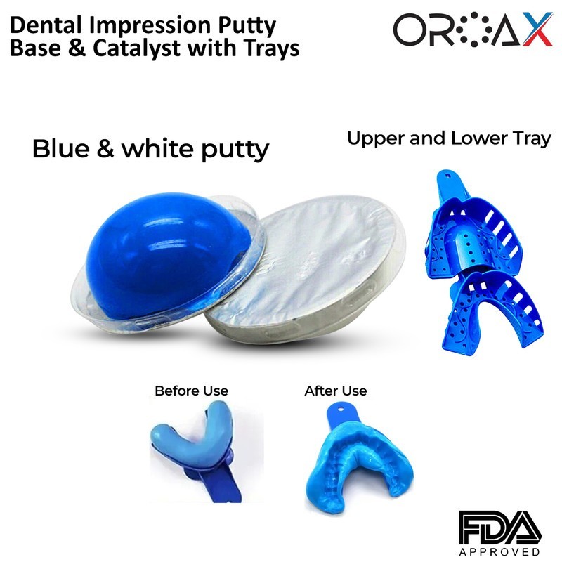 Dental Hydrophilic Impression Putty with Large Upper & Lower Trays Firm Molding