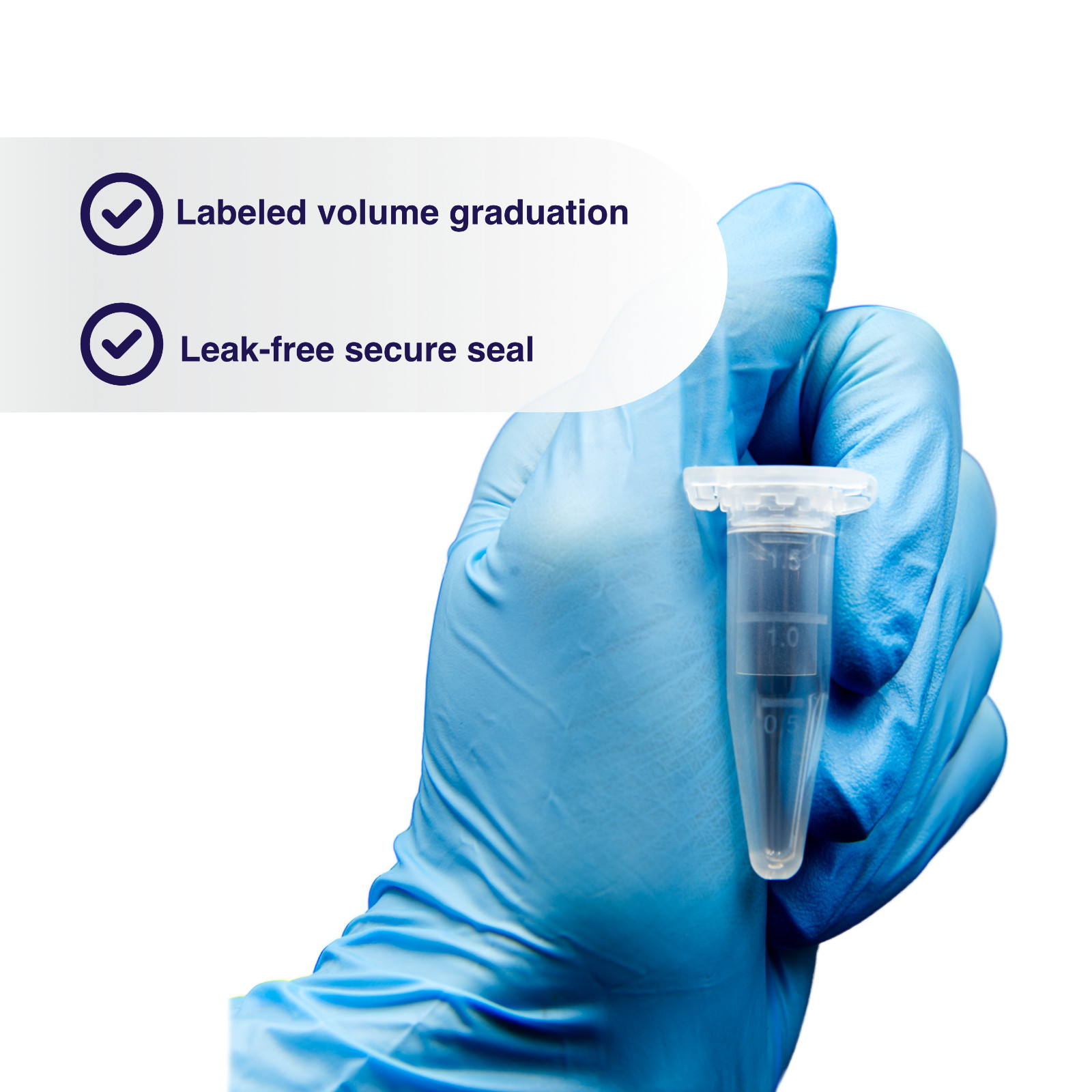1.5mL Polypropylene Micro Centrifuge Tubes, Flip-Cap Tube with Frosted Area