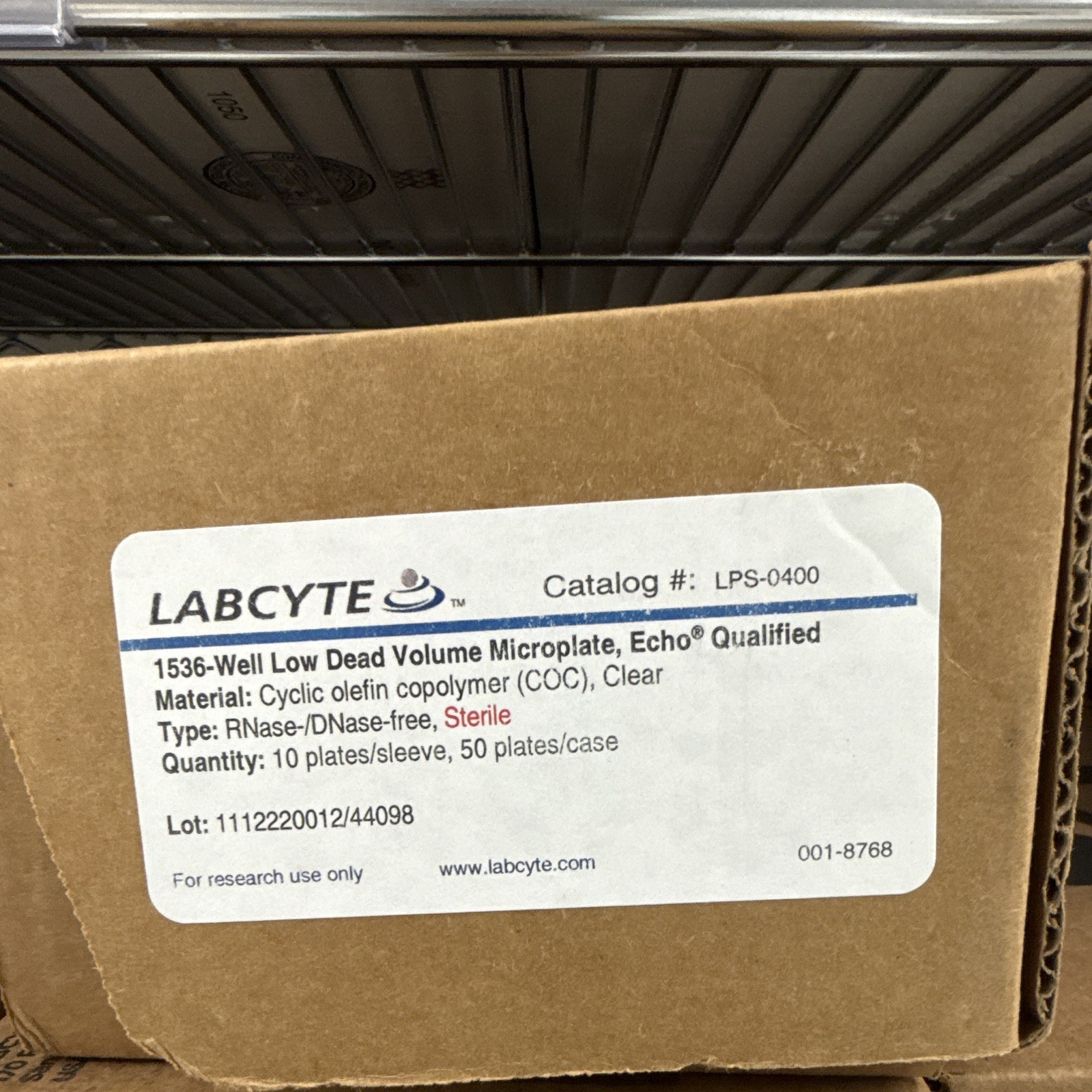(50/Cs) LABCYTE 384-Well COC Echo Qualified Low Dead Volume Microplates LPS-0400