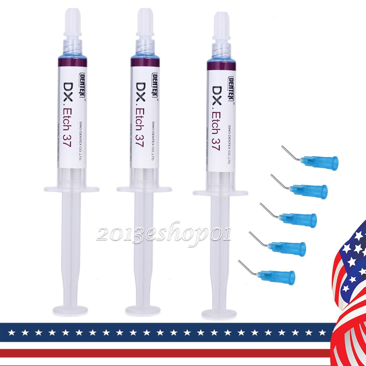 3x Dentex Dental Etching Gel 37% Acid Etchant Gel 5ml/syringe