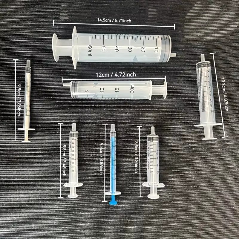 14pc Syringe Set Blunt Tip Needles Assorted Sizes 1ml-60ml Craft Refill Lab Kit