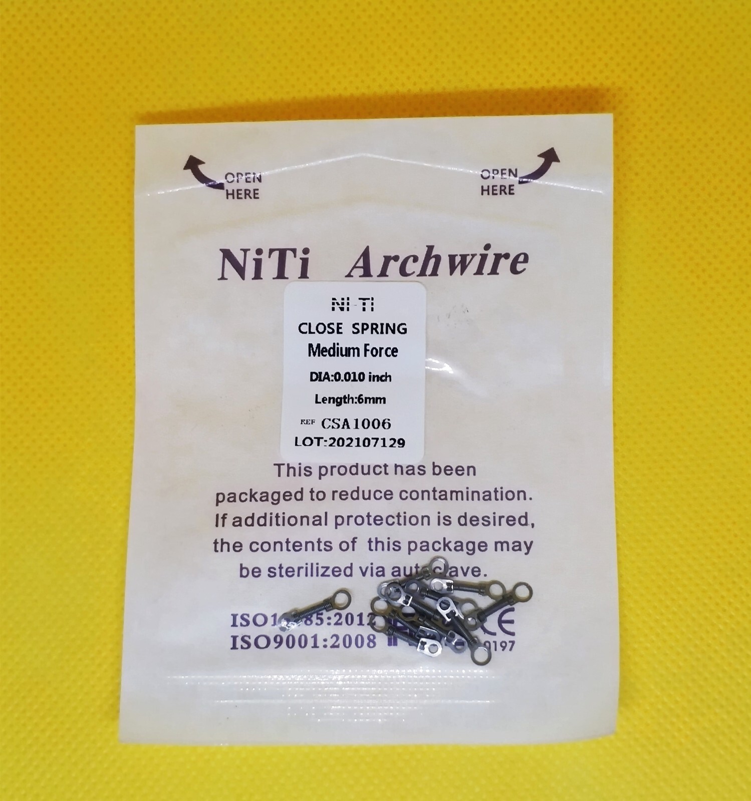 50Packs Dental Orthodontic Close Spring NiTi Alloy 0.010/012*6/9/12 mm Medium