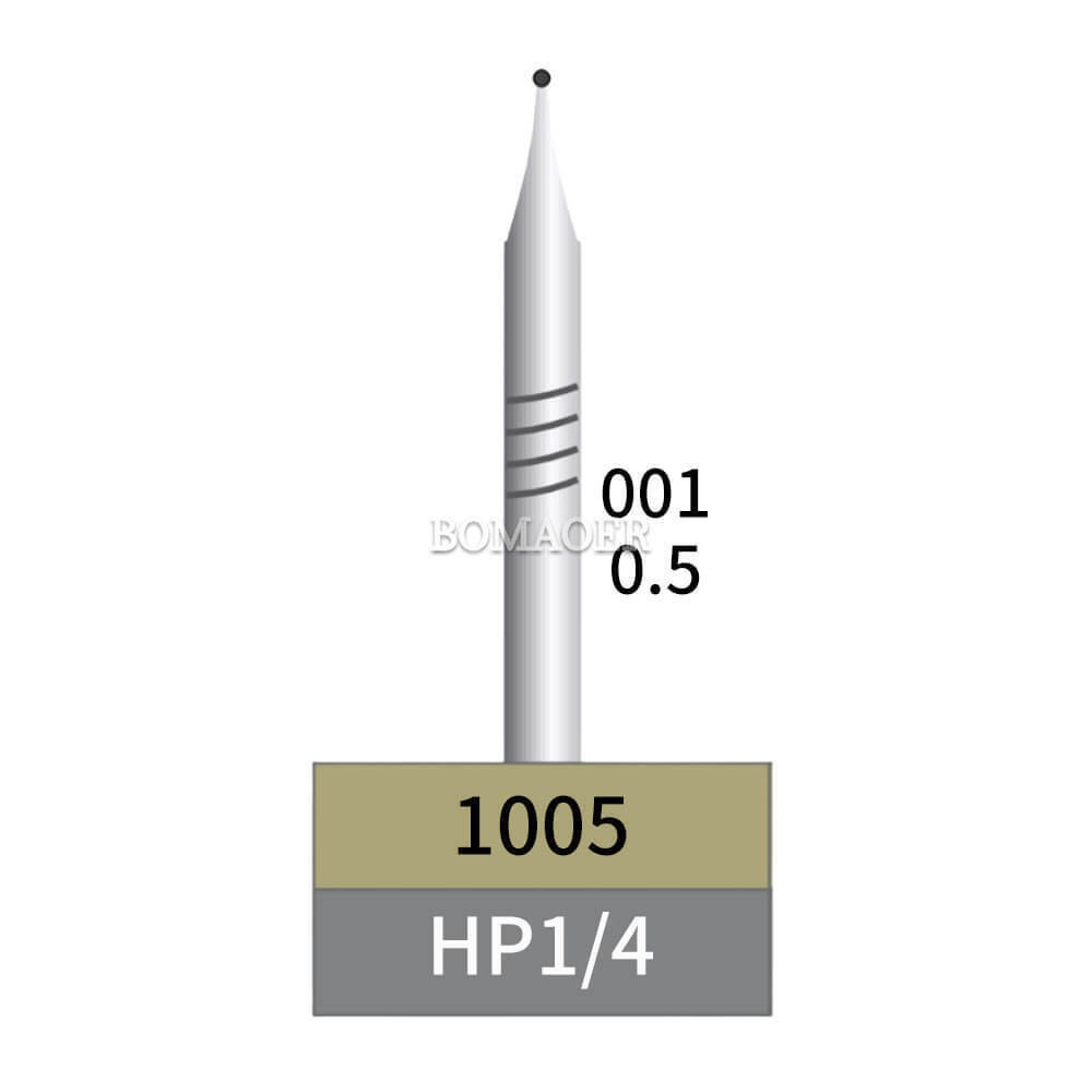 10pcs Dental Lab HP Tungsten Carbide Bur Round HP1/4 Dia 0.5mm