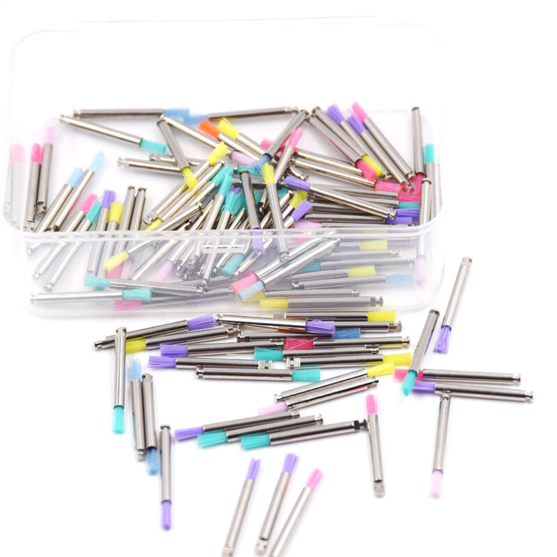PB300 Dental Prophy Brush Multity Color Polishing Removal Single Use Flat Brush