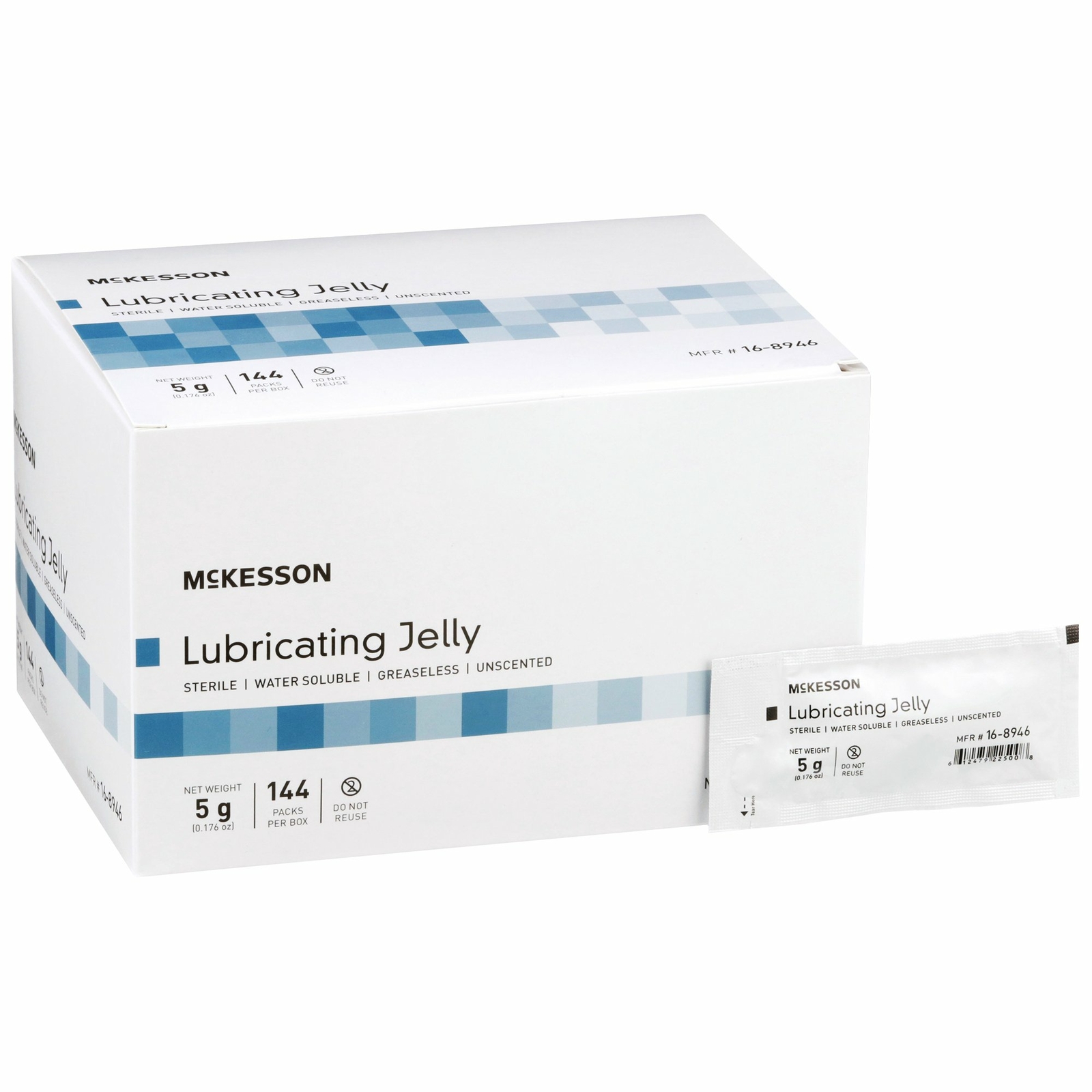 McKesson Lubricating Jelly Sterile 5 Gram Individual Packet 864 per Case 16-8946