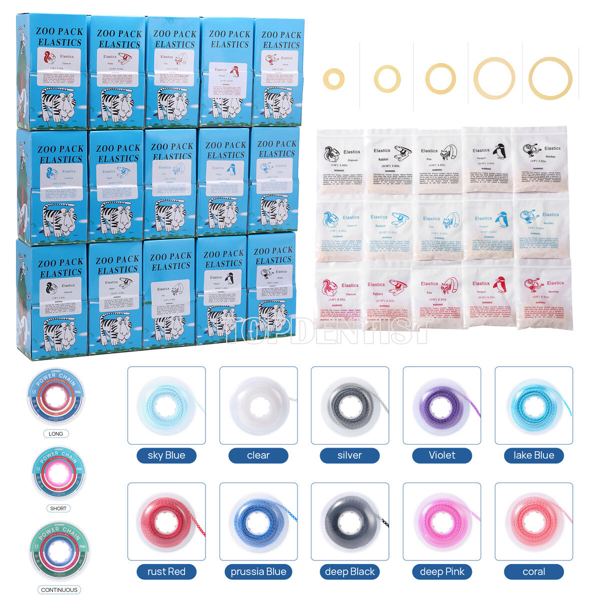 Ortodoncia dental Bandas elásticas de goma / Banda de cadena de potencia de goma