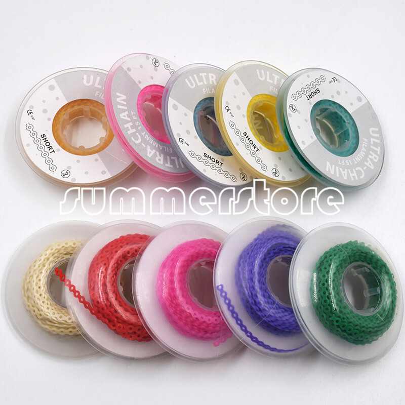 15 FT Dental Orthodontic Elastic Rubber Power Chain Braces Bands Ultra Short