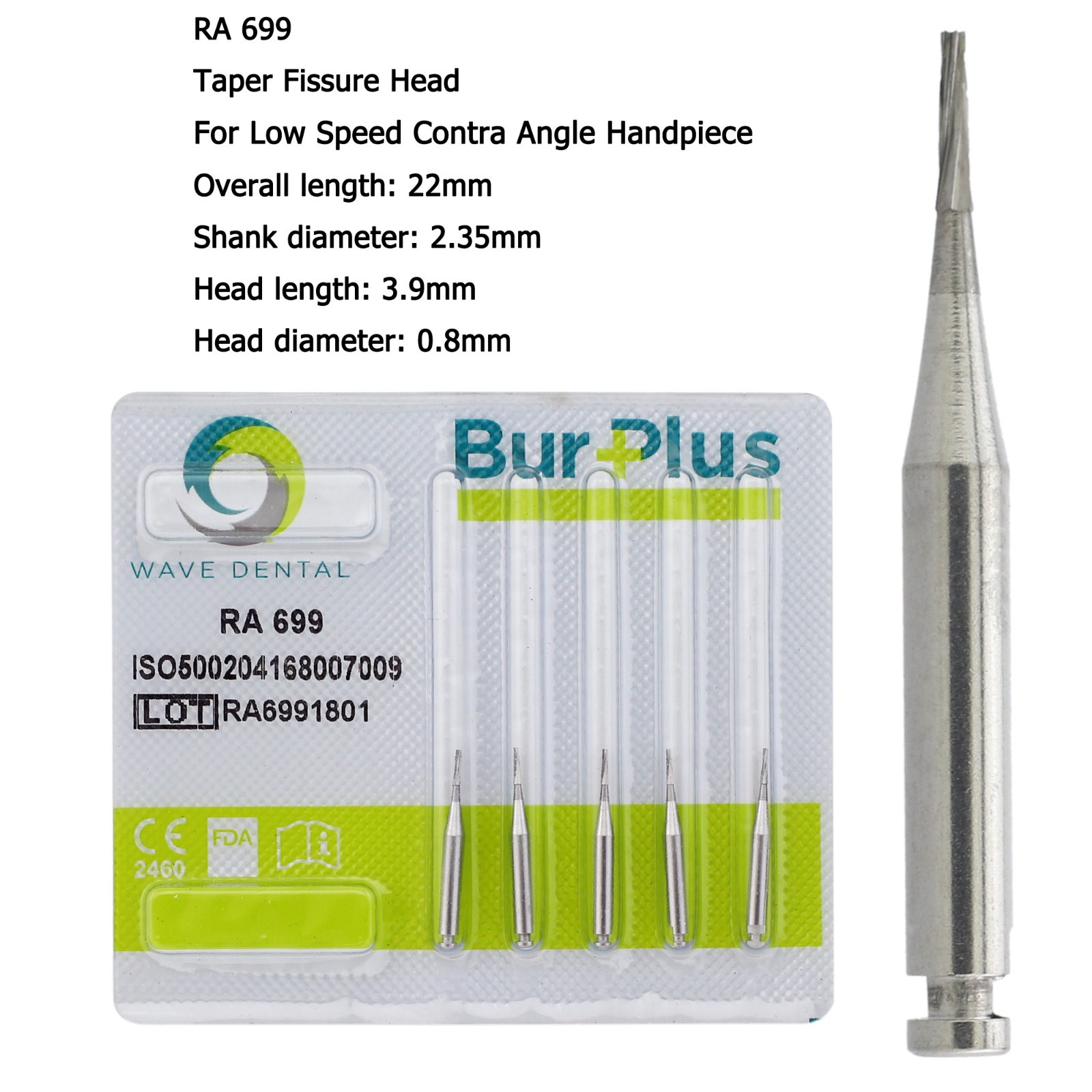 Wave Dental Carbide Burs Latch Round RA 2 4 5 6 8 702 For Low Speed Contra Angle