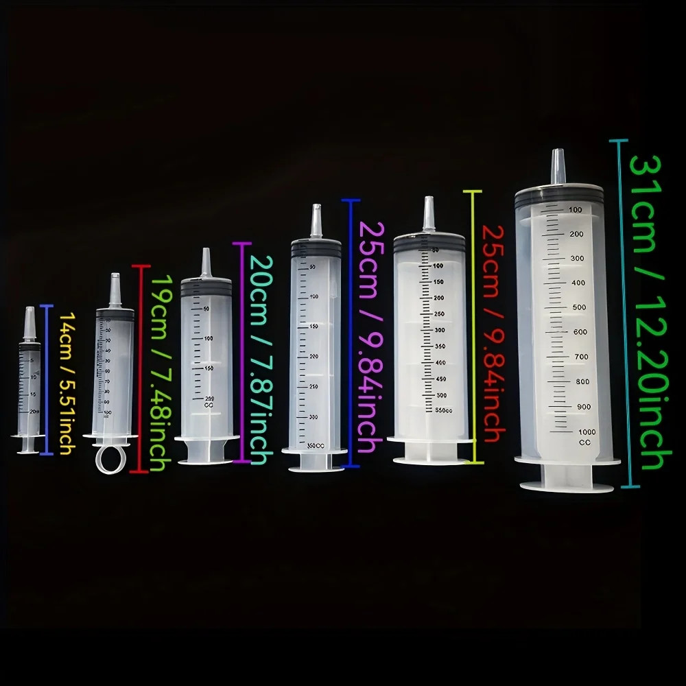Plastic Syringe, Available in Capacities of 1000Ml, 550Ml, 350Ml, 200Ml, 100Ml,