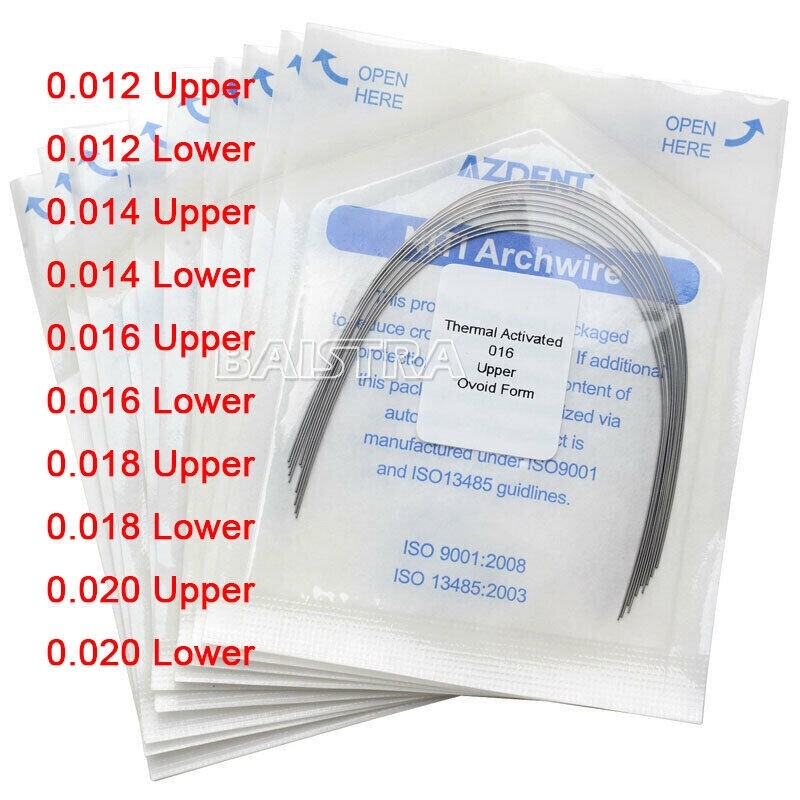 10x Dental Orthodontic Heat Thermal Activated Niti Round Arch Wires All Size