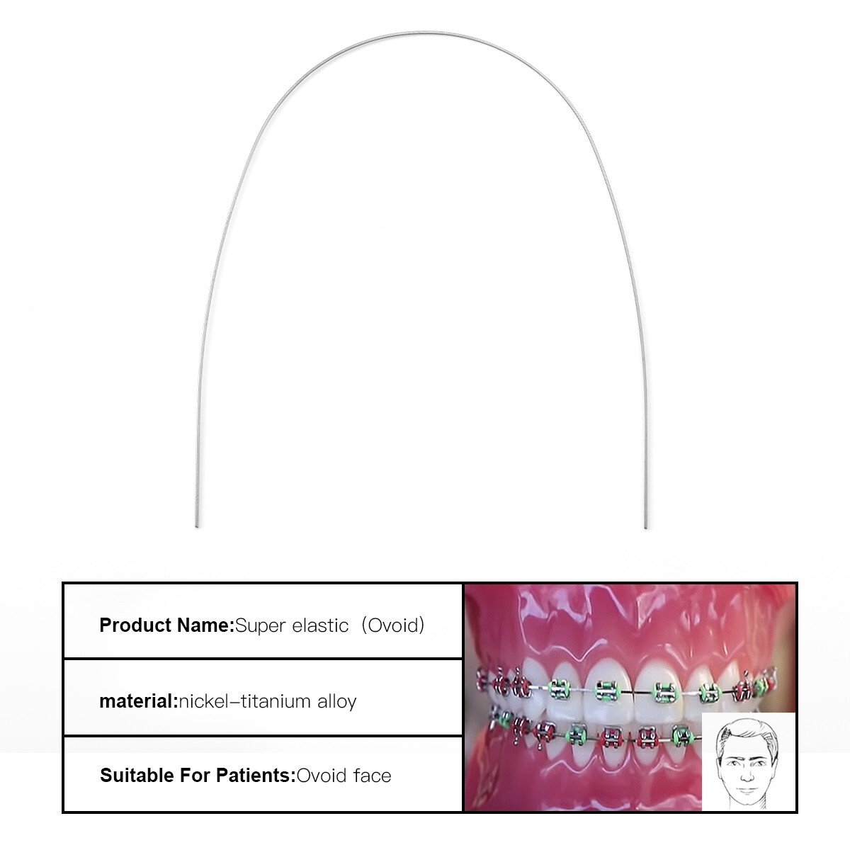 AZDENT Dental Orthodontic Super Elastic Niti Arch Wires Rectangular Ovoid/Nature