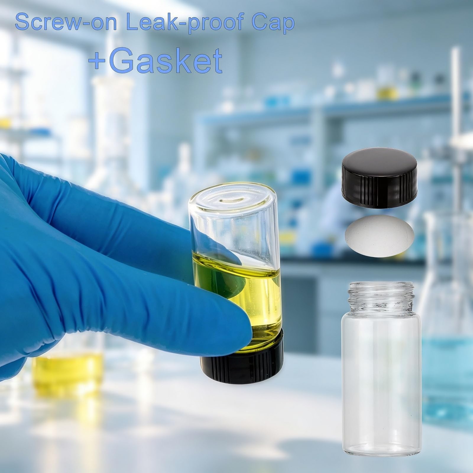 20ml Clear Glass Vials with Screw Caps, 20 Pack Small Glass Bottles with Lids…