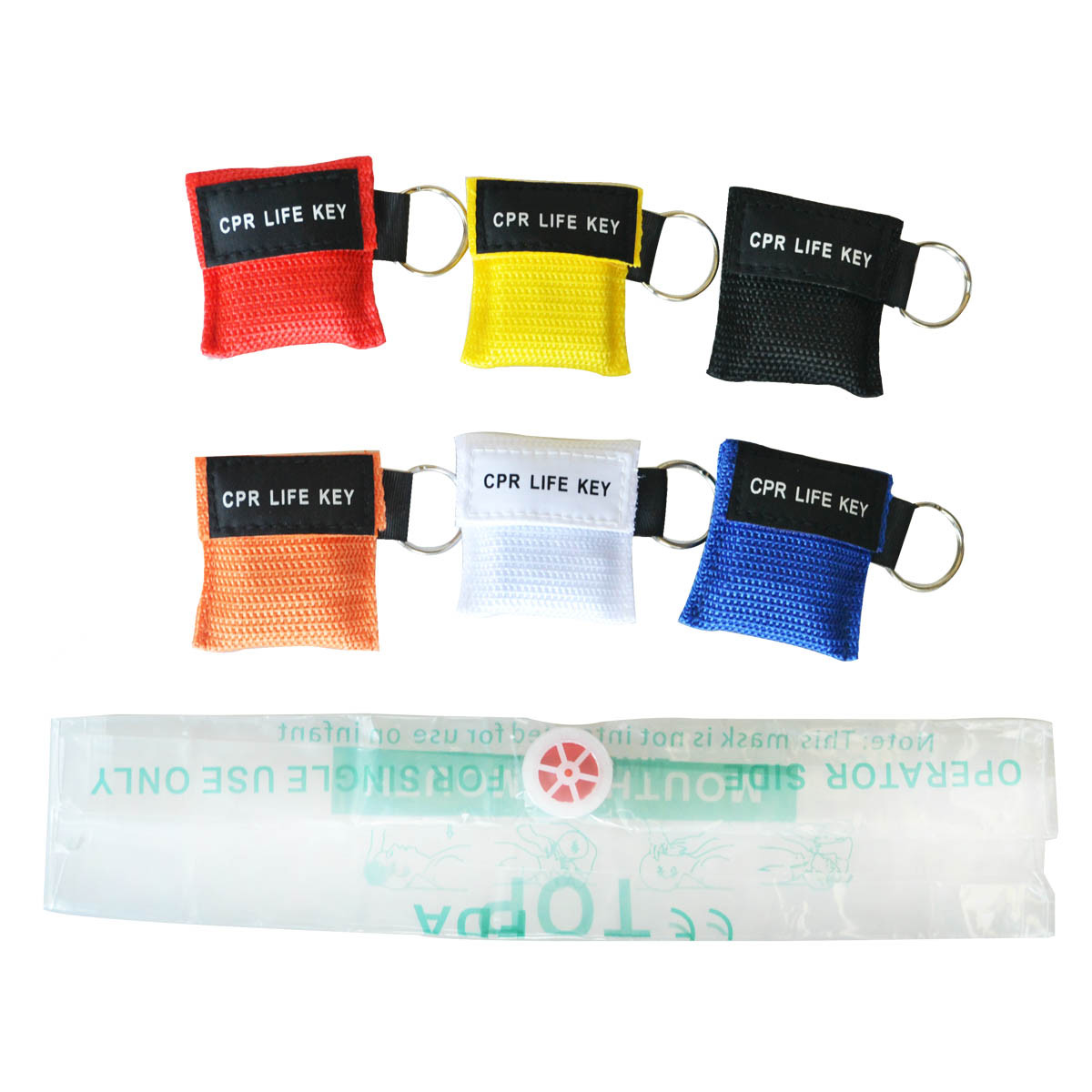 6PCSFirst aid resuscitation CPR Life Key CPR face shield key-ring Mouth to Mouth
