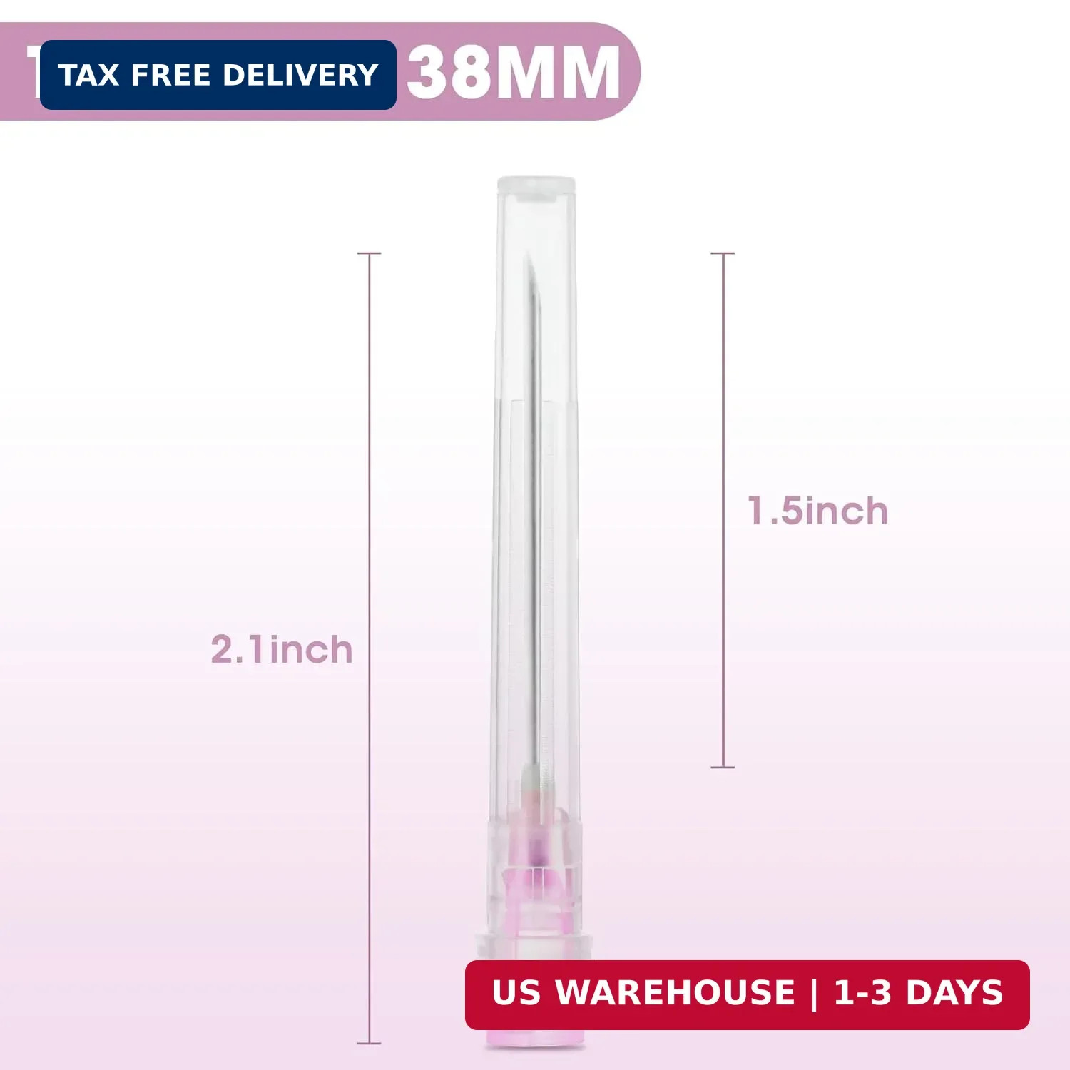 18 Gauge 1.5 Inch Disposable Needles with Caps – Luer Lock Lab Dispensing Access
