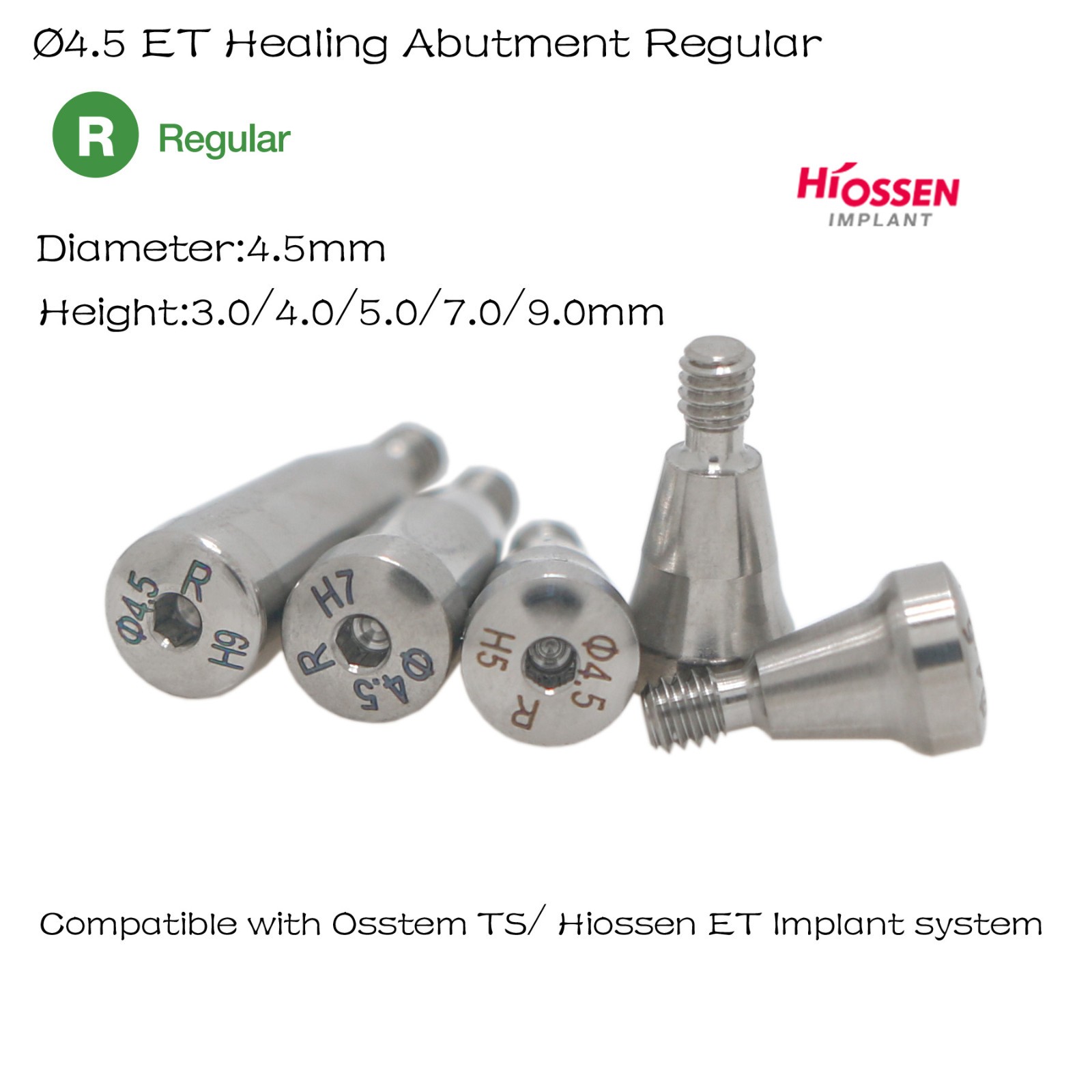 US 5Pcs Dental Healing Abutment Cap Mini Regular Platform Fit Osstem Hiossen