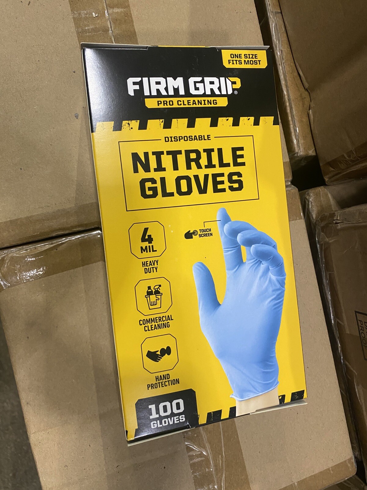 Firm Grip Pro Cleaning Nitrile Gloves Hand Protection Disposable 4 Mil 100 Count