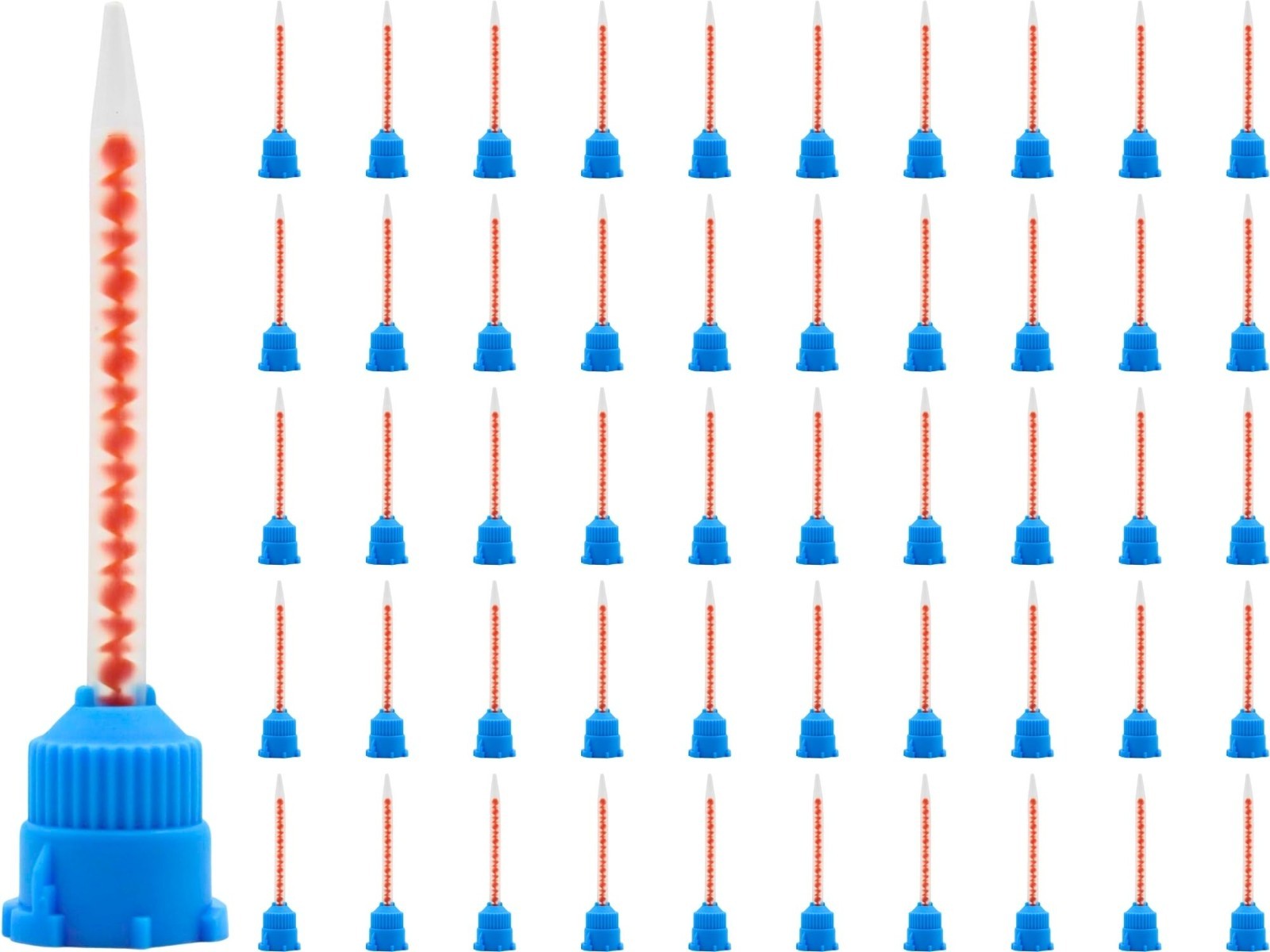 Mixing Tips 10:1 Ratio 7.7cm Crown & Bridge Impression, 50-Pack Blue/Orange